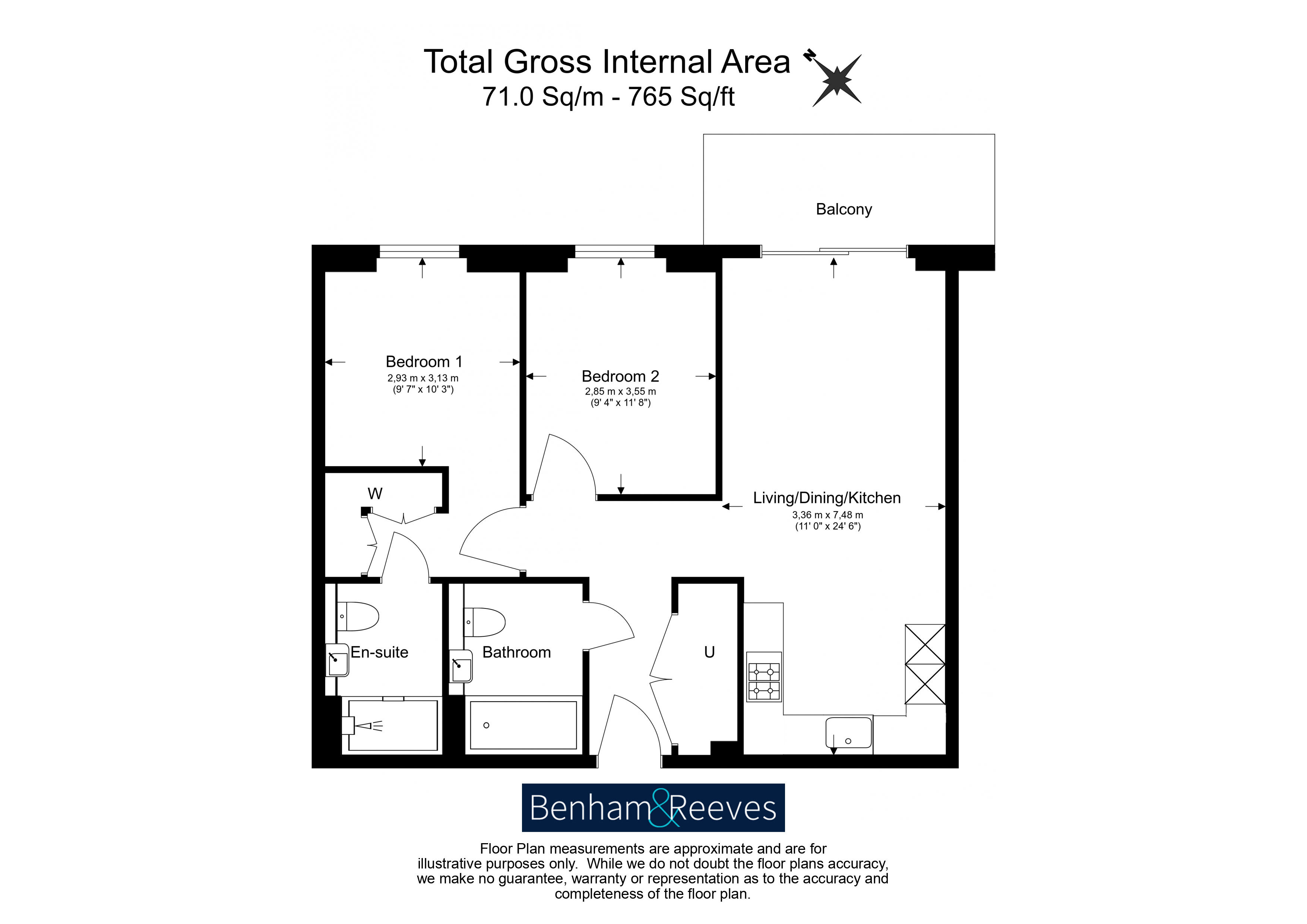 2 bedrooms flat to rent in Bower House, Silkstream, NW9-Floorplan