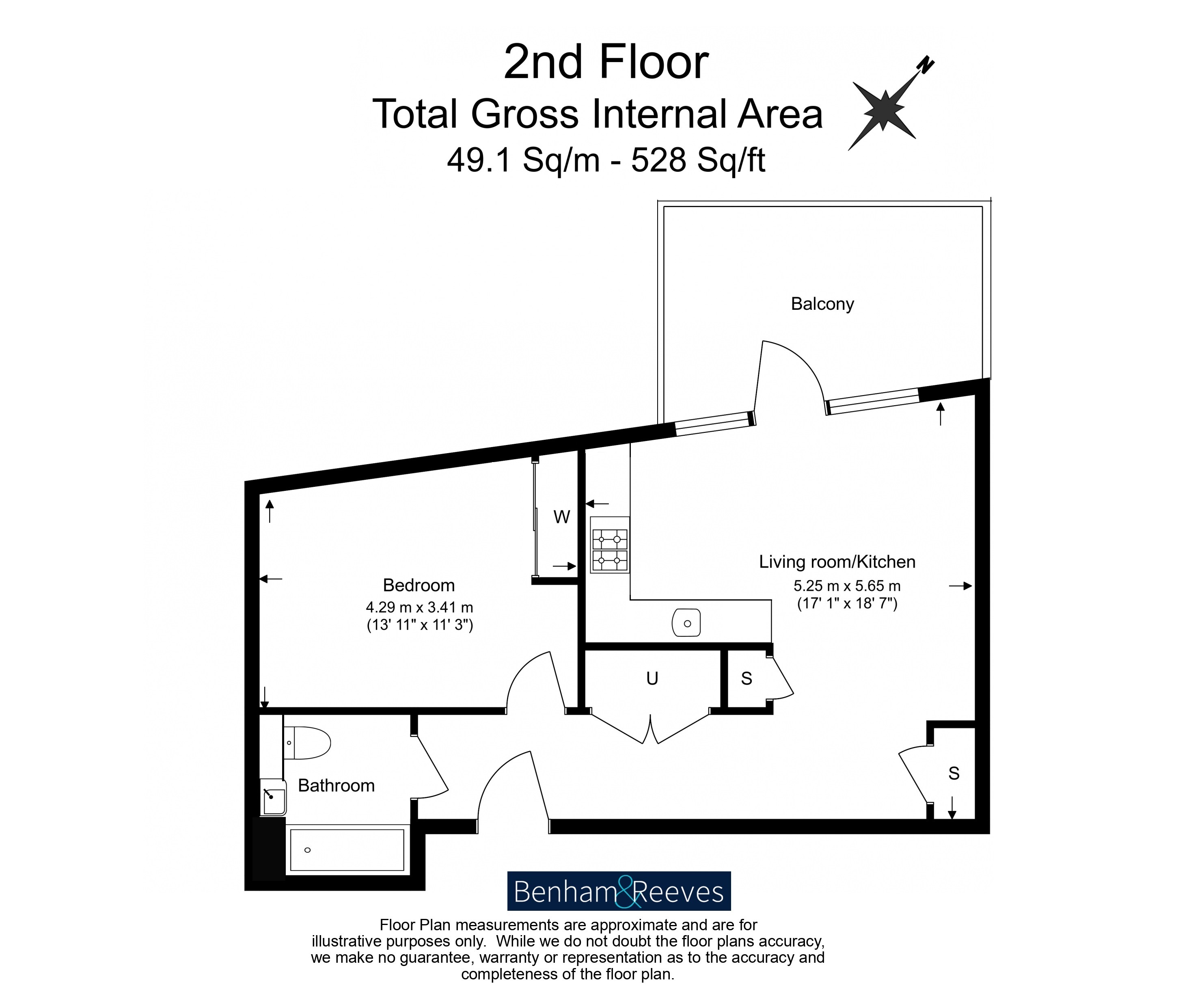 1 bedroom flat to rent in Perryfield Way, Hampstead, NW9-Floorplan