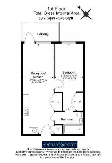 1 bedroom flat to rent in West End Lane, Hampstead, NW6-Floorplan