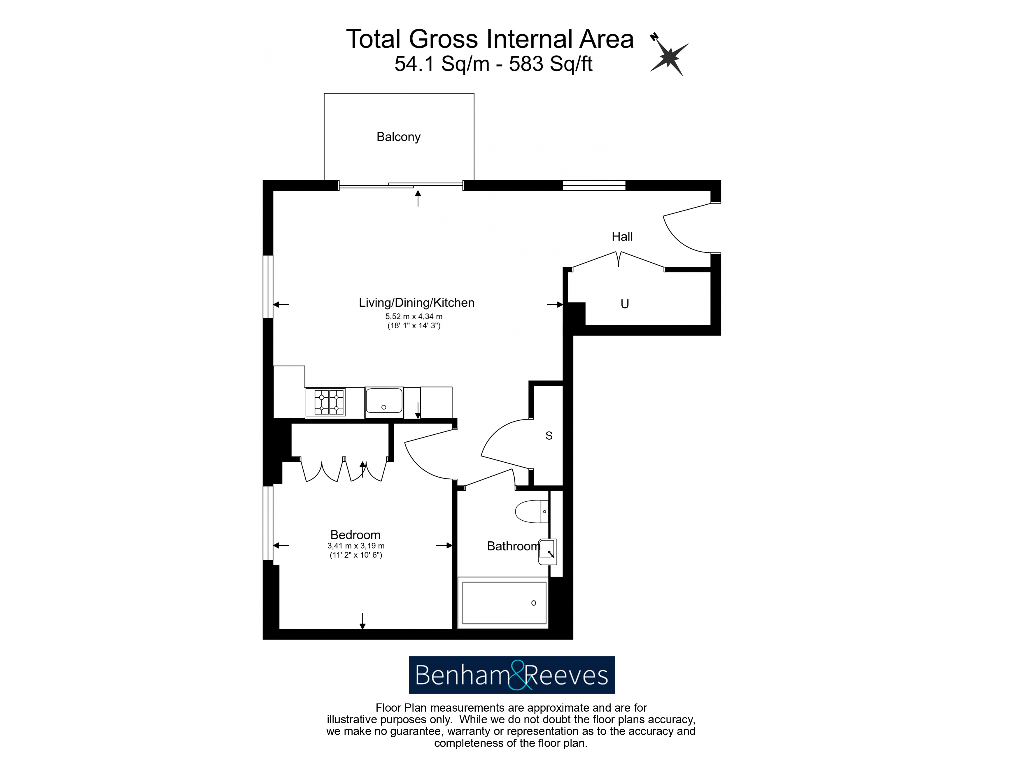 1 bedroom flat to rent in Silkstream, Hendon, NW9-Floorplan