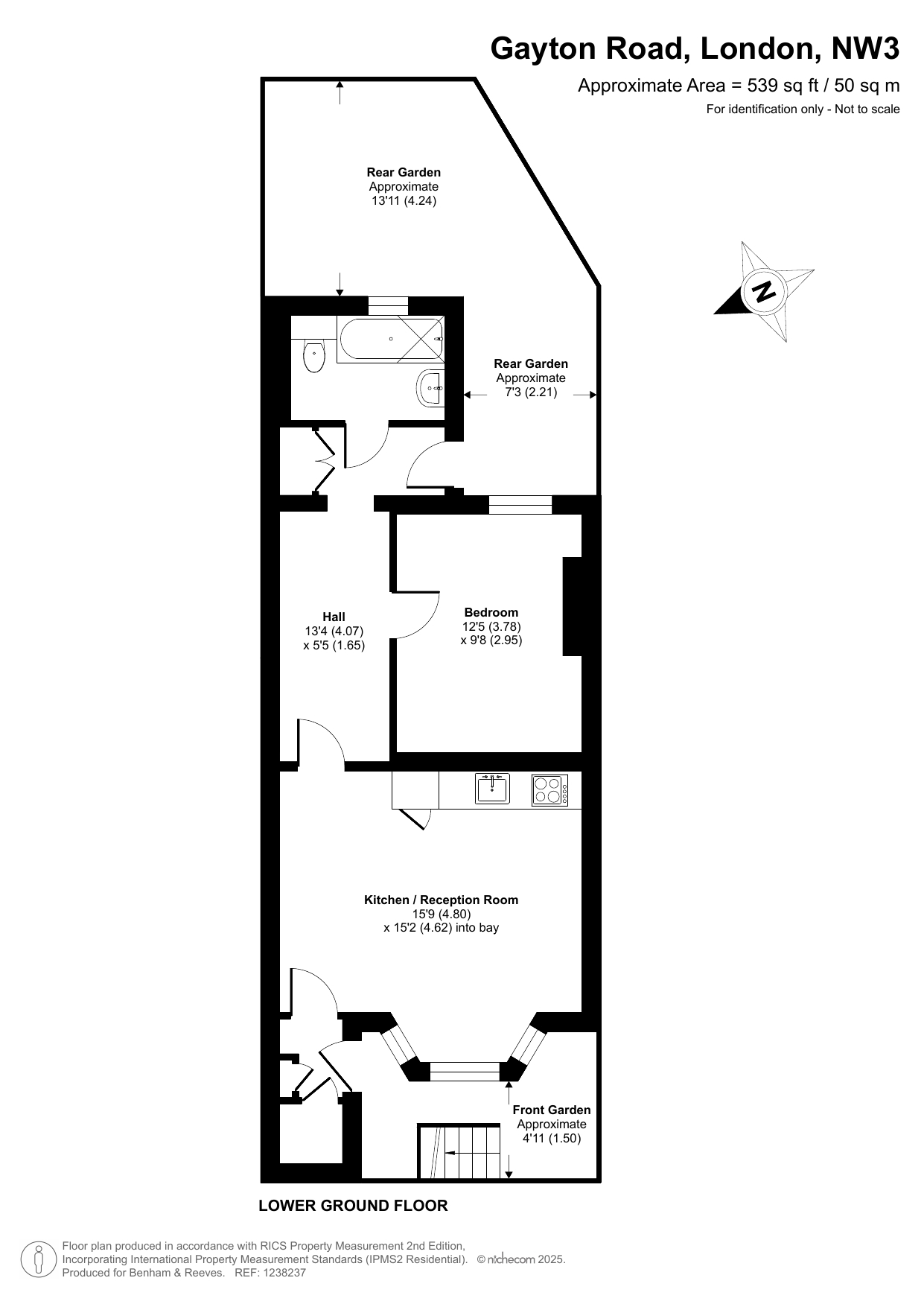 1  bedroom flat to rent in Gayton Road, Hampstead, NW3-Floorplan