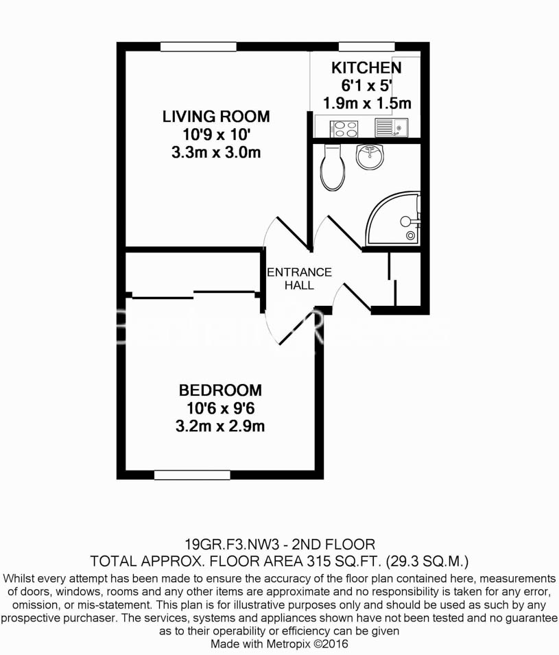 1 bedroom flat to rent in Gardnor Road, Hampstead, NW3-Floorplan