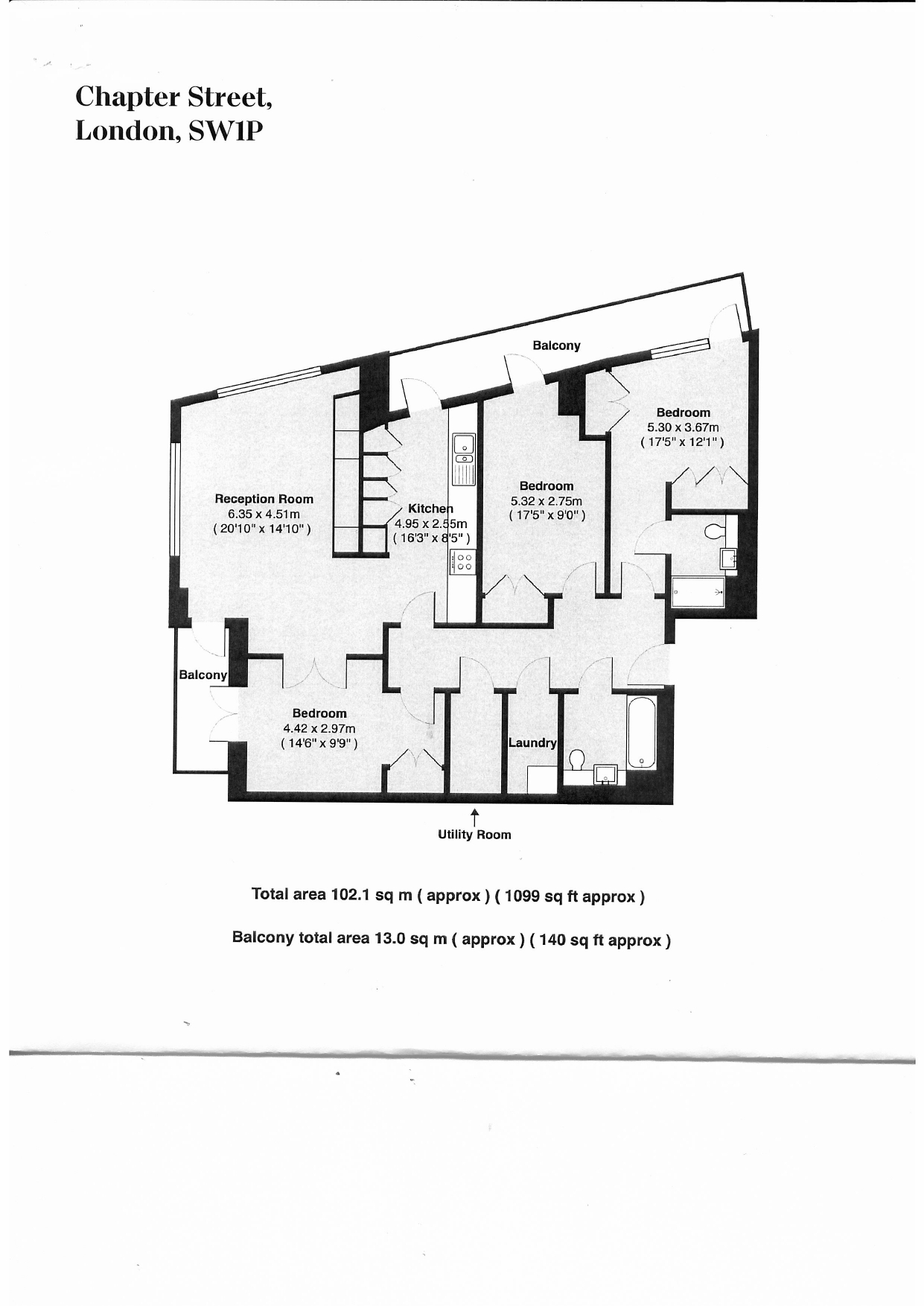 3 bedrooms flat to rent in 26 Chapter Street, Pimlico, SW1P-Floorplan