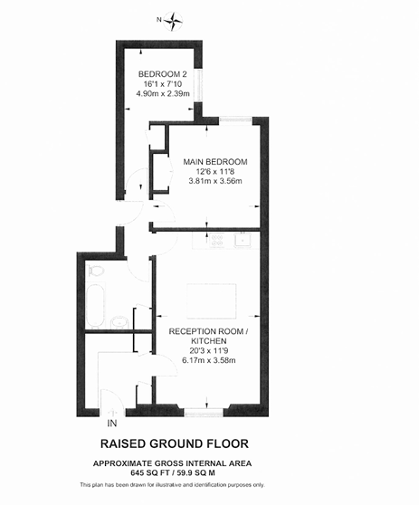 2 bedrooms flat to rent in Harcourt Terrace, Chelsea, SW10-Floorplan