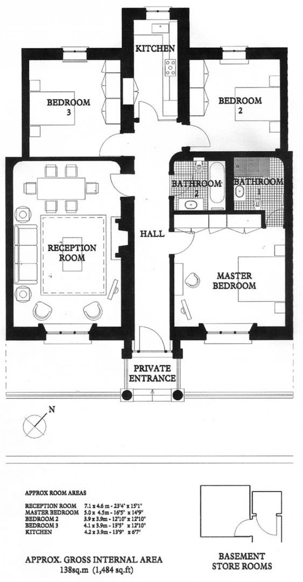 3 bedrooms flat to rent in Onslow Square, South Kensington, SW7-Floorplan