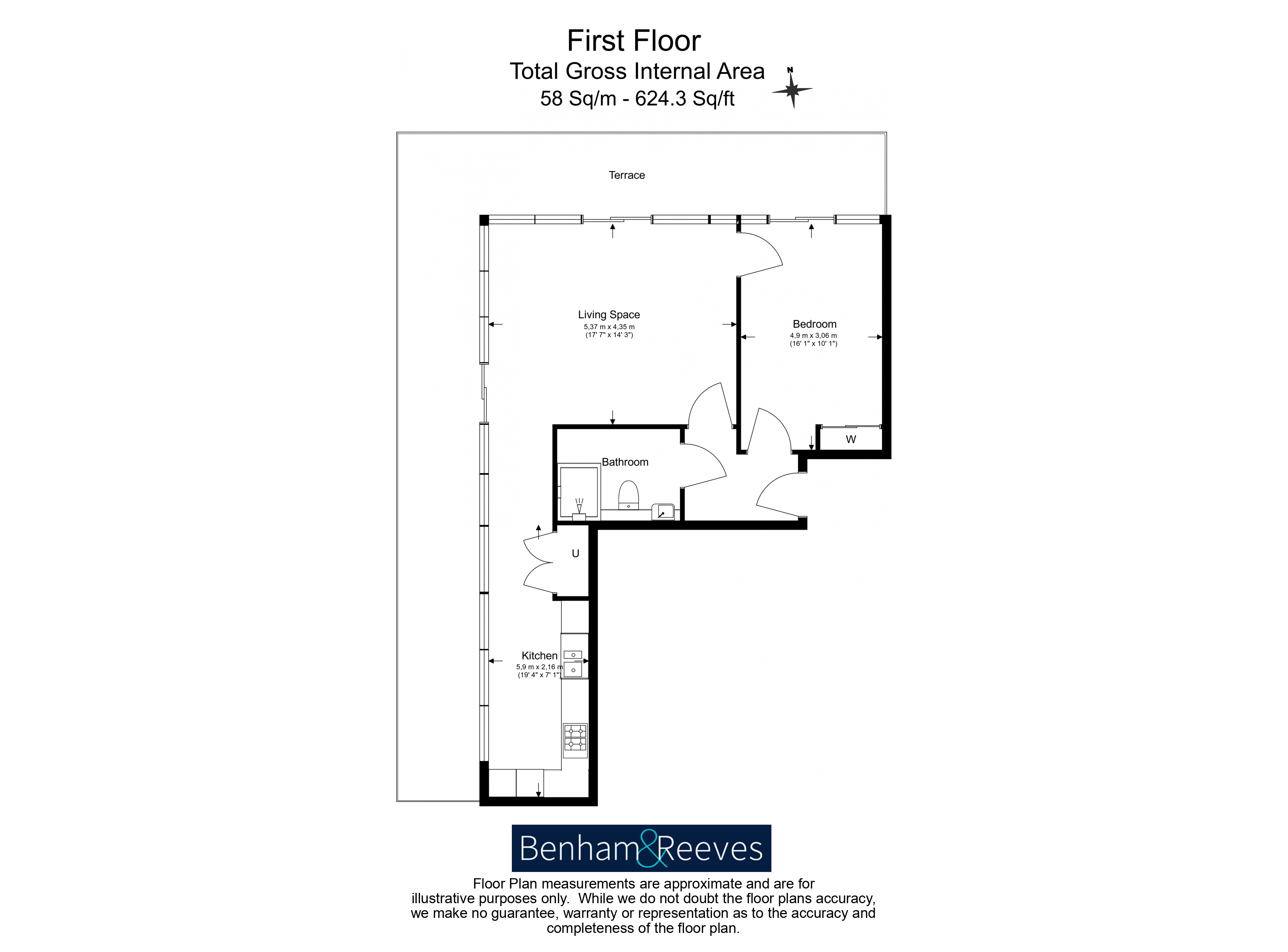 1 bedroom flat to rent in Bloomsbury, Euston NW1-Floorplan