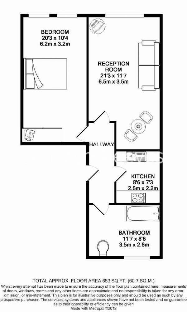 1 bedroom flat to rent in Earls Court Road, Kensington, SW5-Floorplan