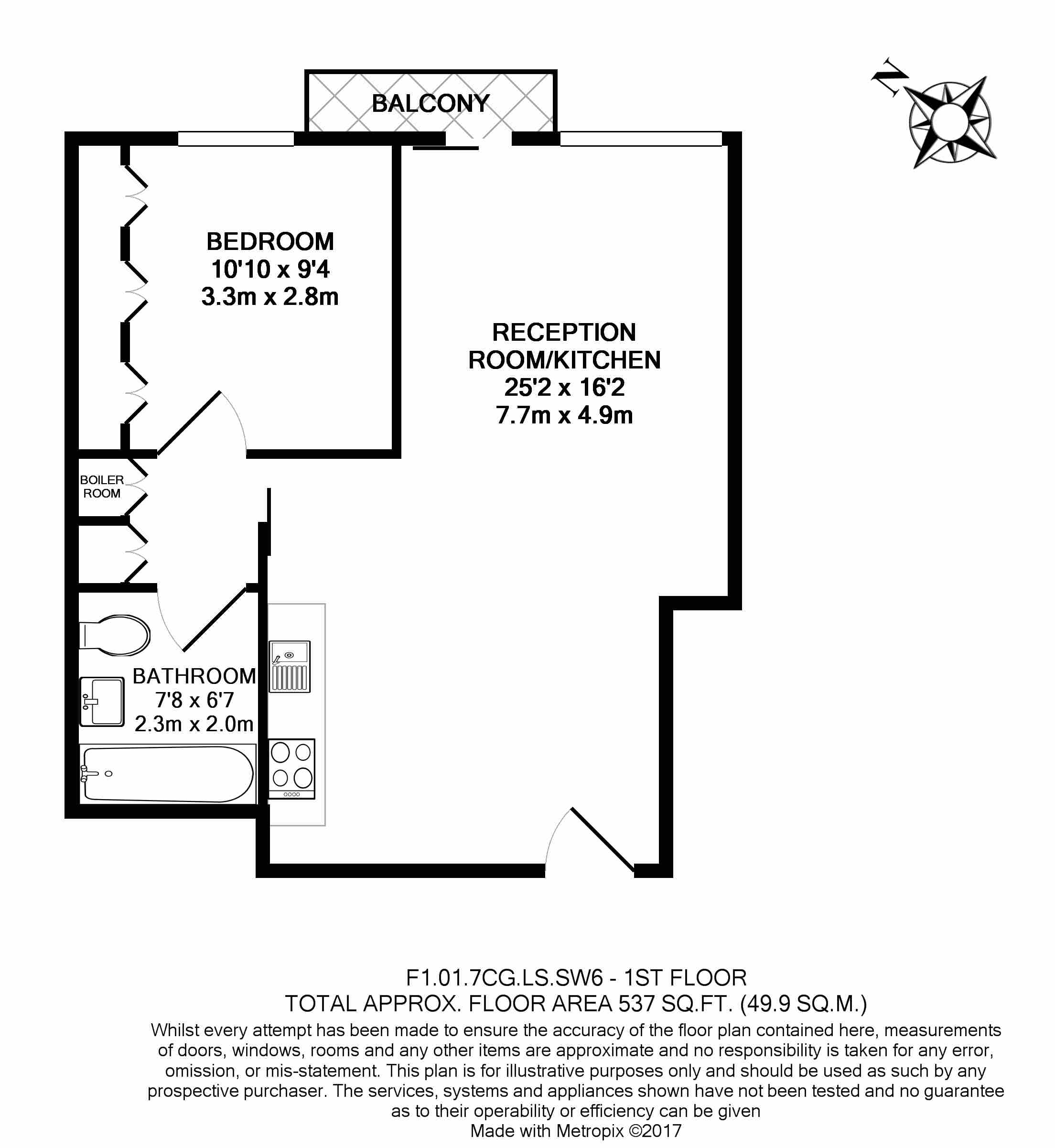 1 bedroom flat to rent in Columbia Gardens, Lillie Square, SW6-Floorplan