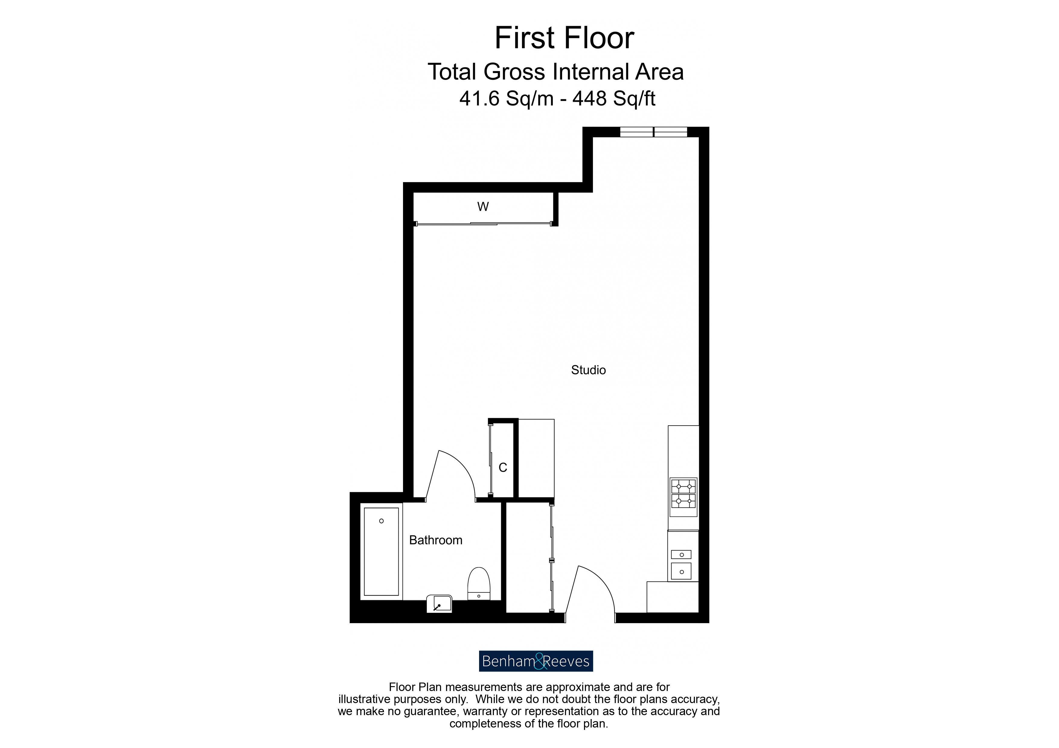 Studio flat to rent in Young Street, Kensington, W8-Floorplan