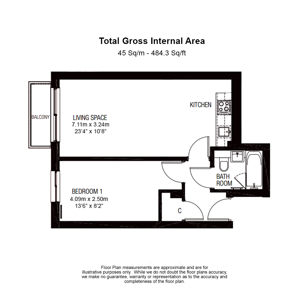 1 bedroom flat to rent in Heritage Avenue, Colindale, NW9-Floorplan