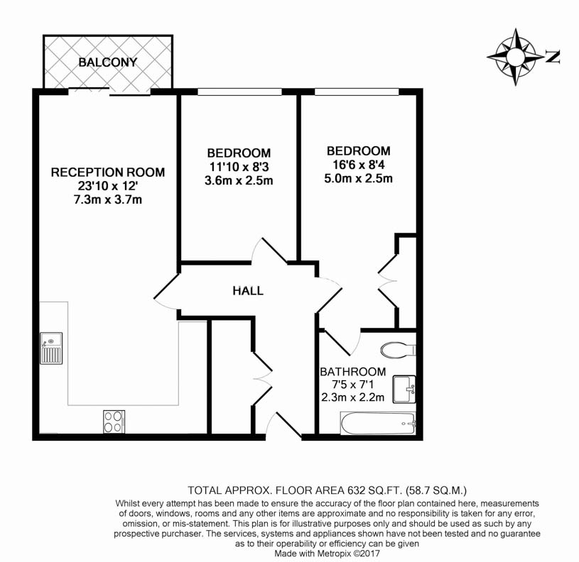 2 bedrooms flat to rent in Aerodrome Road, Colindale, NW9-Floorplan