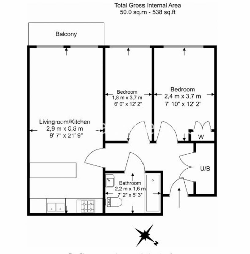 2 bedrooms flat to rent in Heritage Avenue, Beaufort Park, NW9-Floorplan