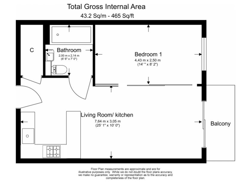 1 bedroom flat to rent in Boulevard Drive, Colindale, NW9-Floorplan