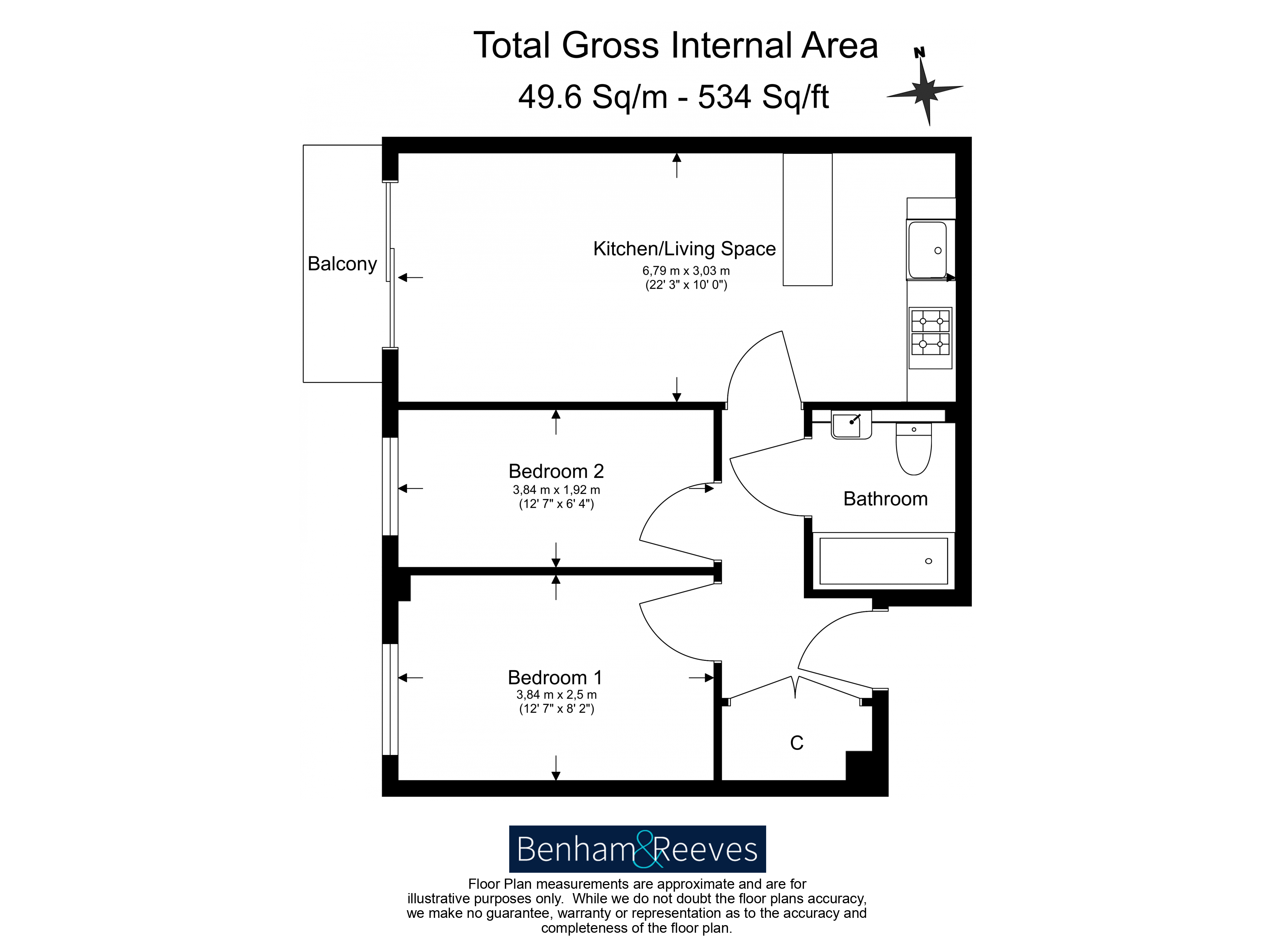 2 bedrooms flat to rent in Beaufort Park, Colindale, NW9-Floorplan