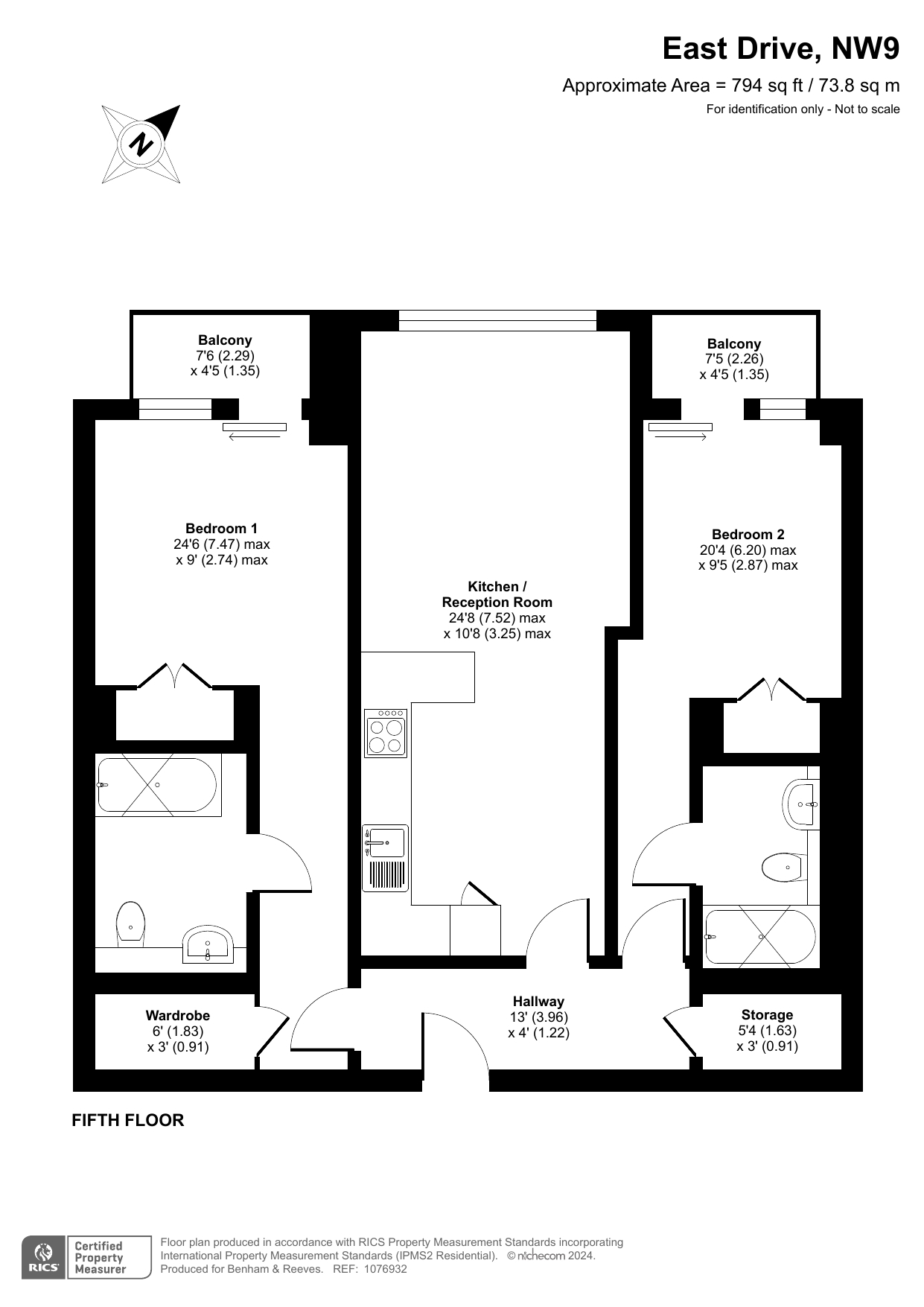 2 bedrooms flat to rent in Empire House, Colindale, NW9-Floorplan