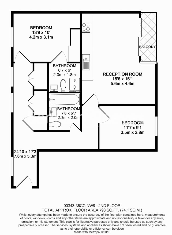 2 bedrooms flat to rent in Capitol Way, Colindale, NW9-Floorplan