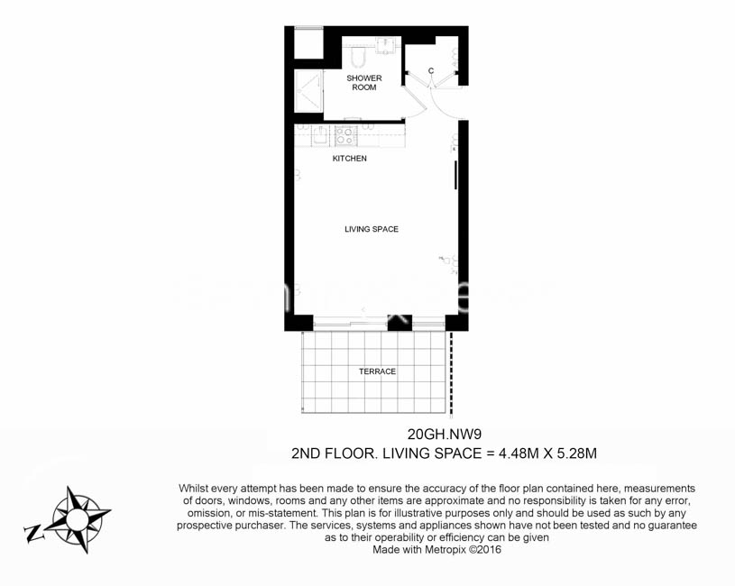 Studio flat to rent in Beaufort Square, Colindale, NW9-Floorplan