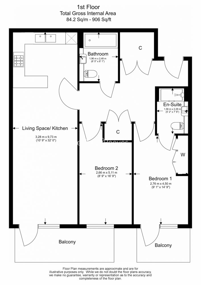 2 bedrooms flat to rent in Beaufort Square, Colindale, NW9-Floorplan