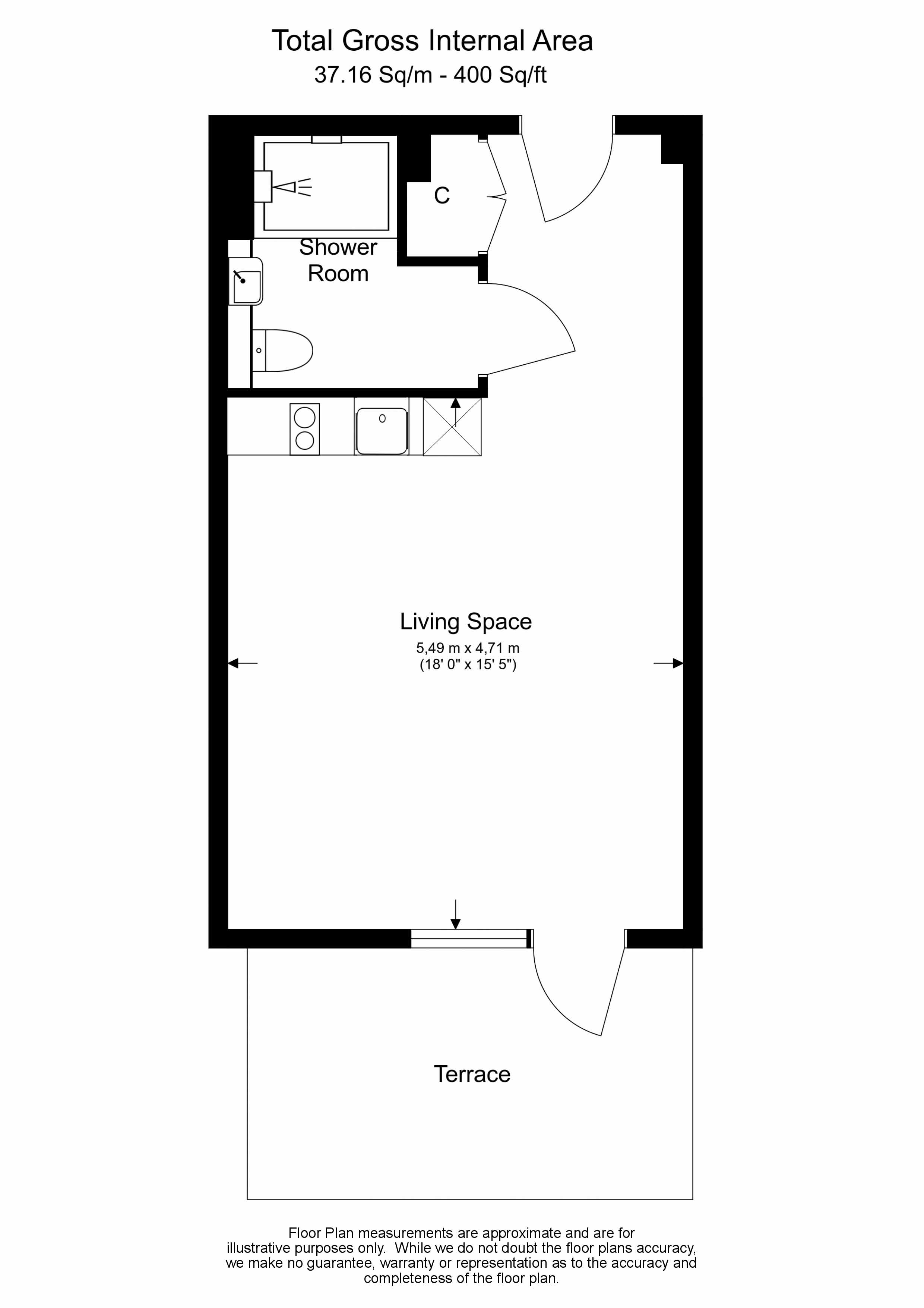 Studio flat to rent in Beaufort Square, Beaufort Park, NW9-Floorplan