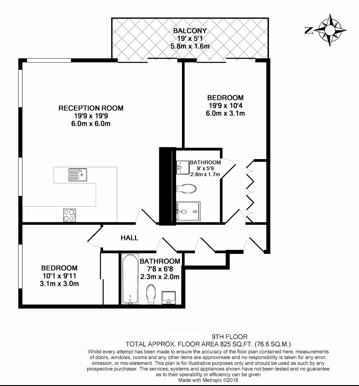 2 bedrooms flat to rent in Moor Lane, Moorgate, EC2Y-Floorplan