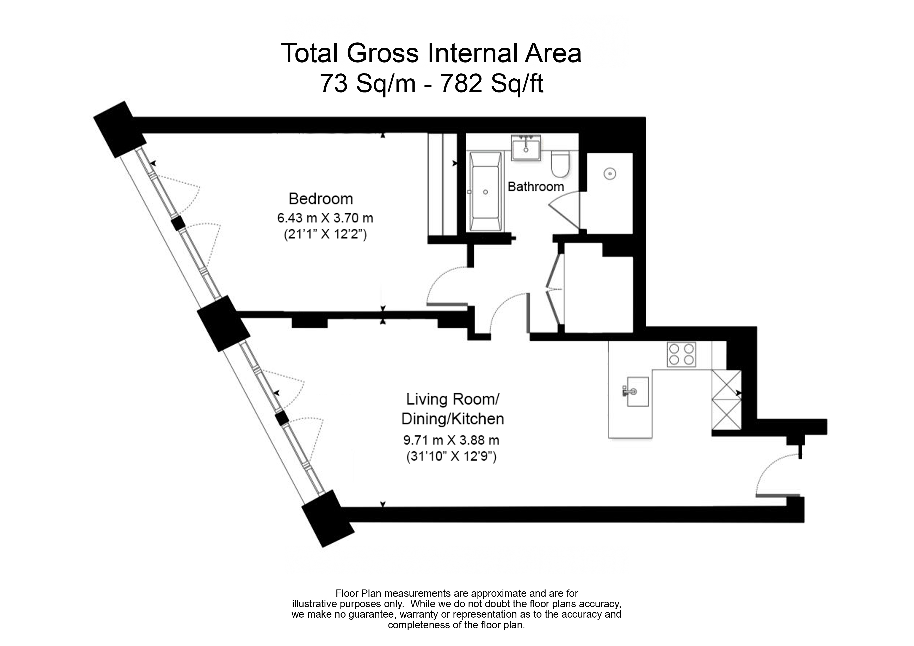 1 bedroom flat to rent in Lincoln Square, 18 Portugal Street, WC2A-Floorplan