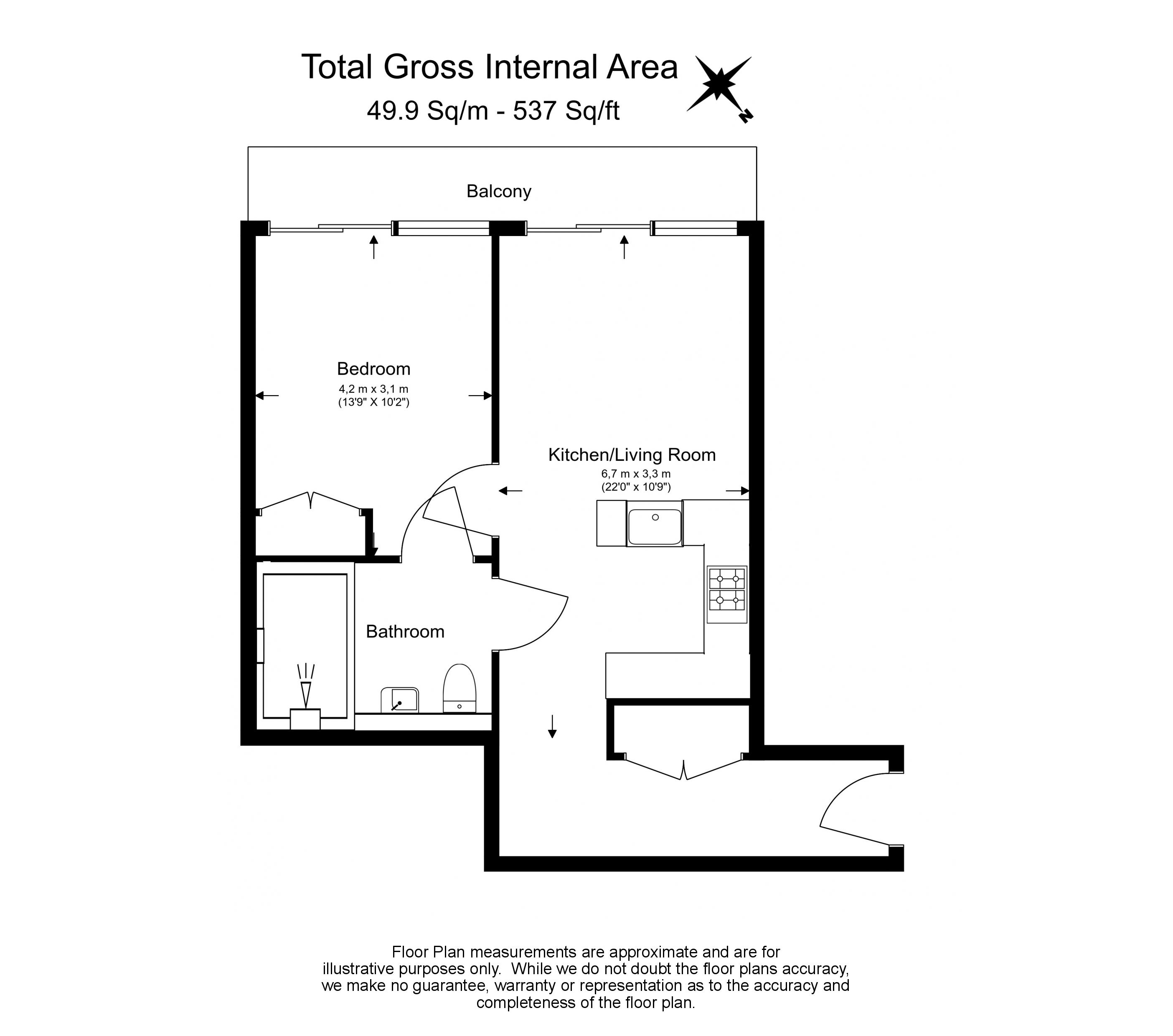 1 bedroom flat to rent in Lincoln Square, Portugal Street, WC2A-Floorplan