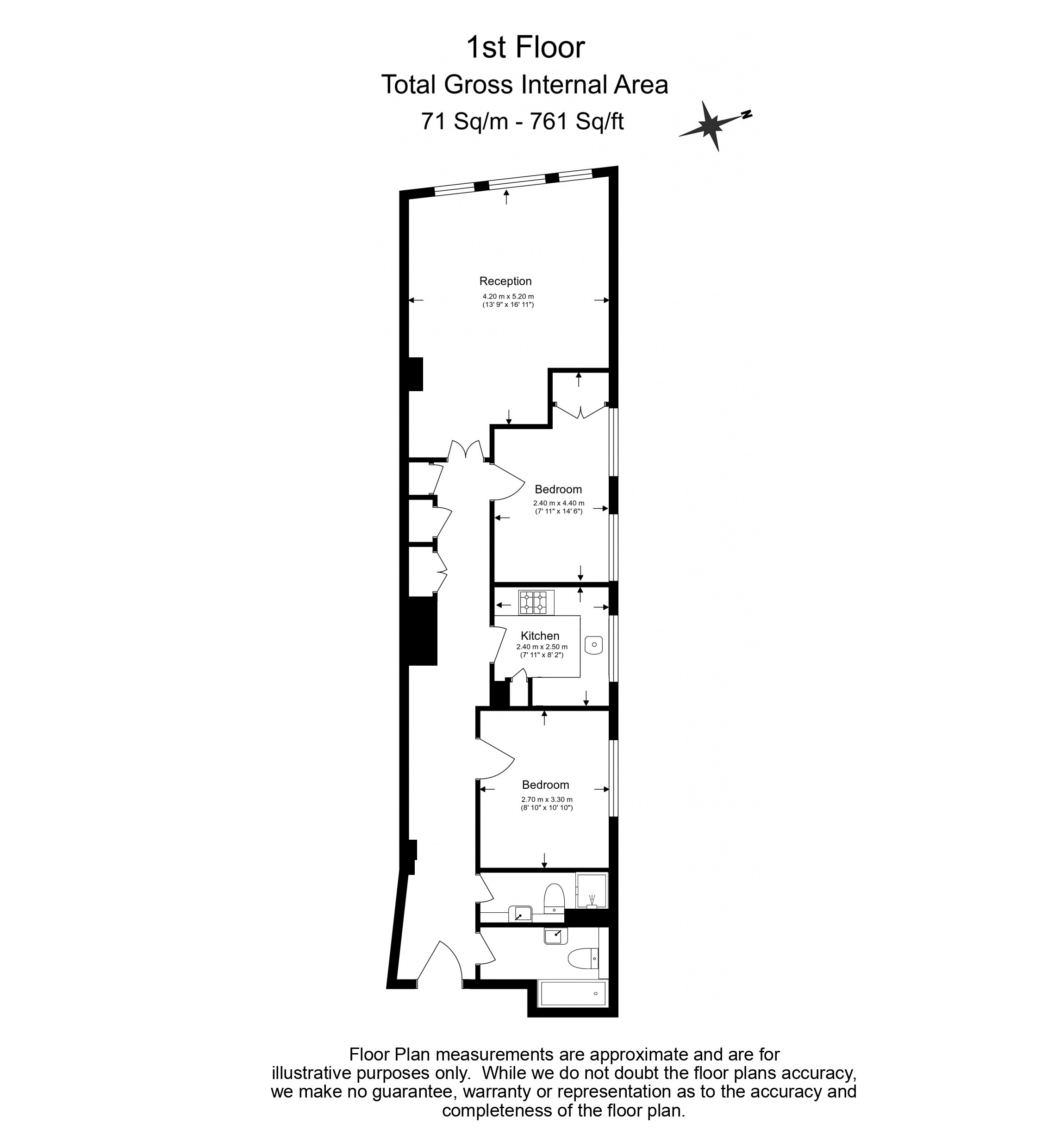 2 bedrooms flat to rent in Bride Court, City, EC4Y-Floorplan