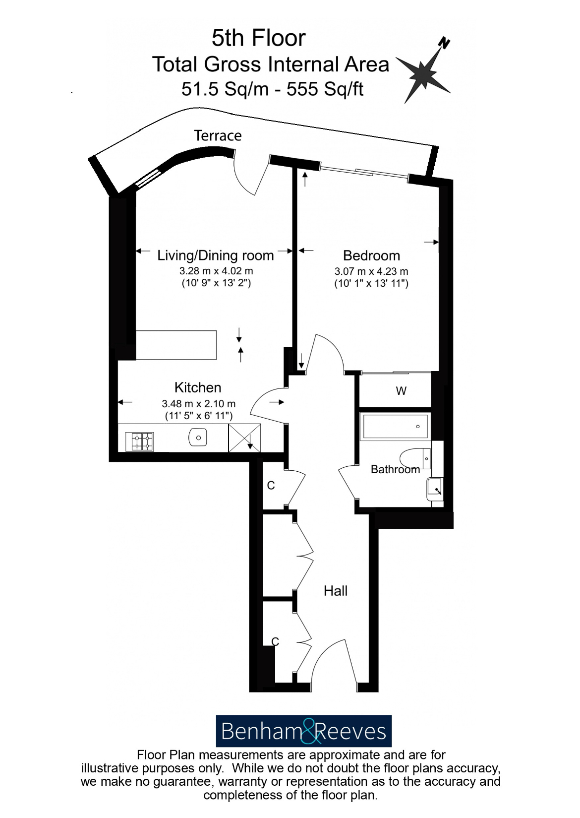 1 bedroom flat to rent in One Blackfriars, Blackfriars Road, SE1-Floorplan