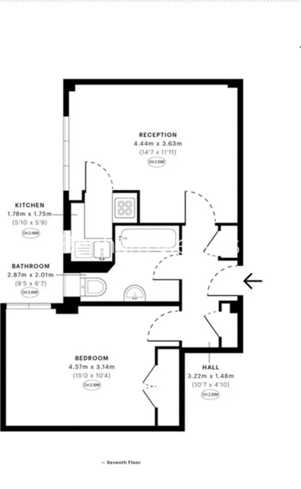 1 bedroom flat to rent in Clifford's Inn, Fetter Lane, EC4A-Floorplan