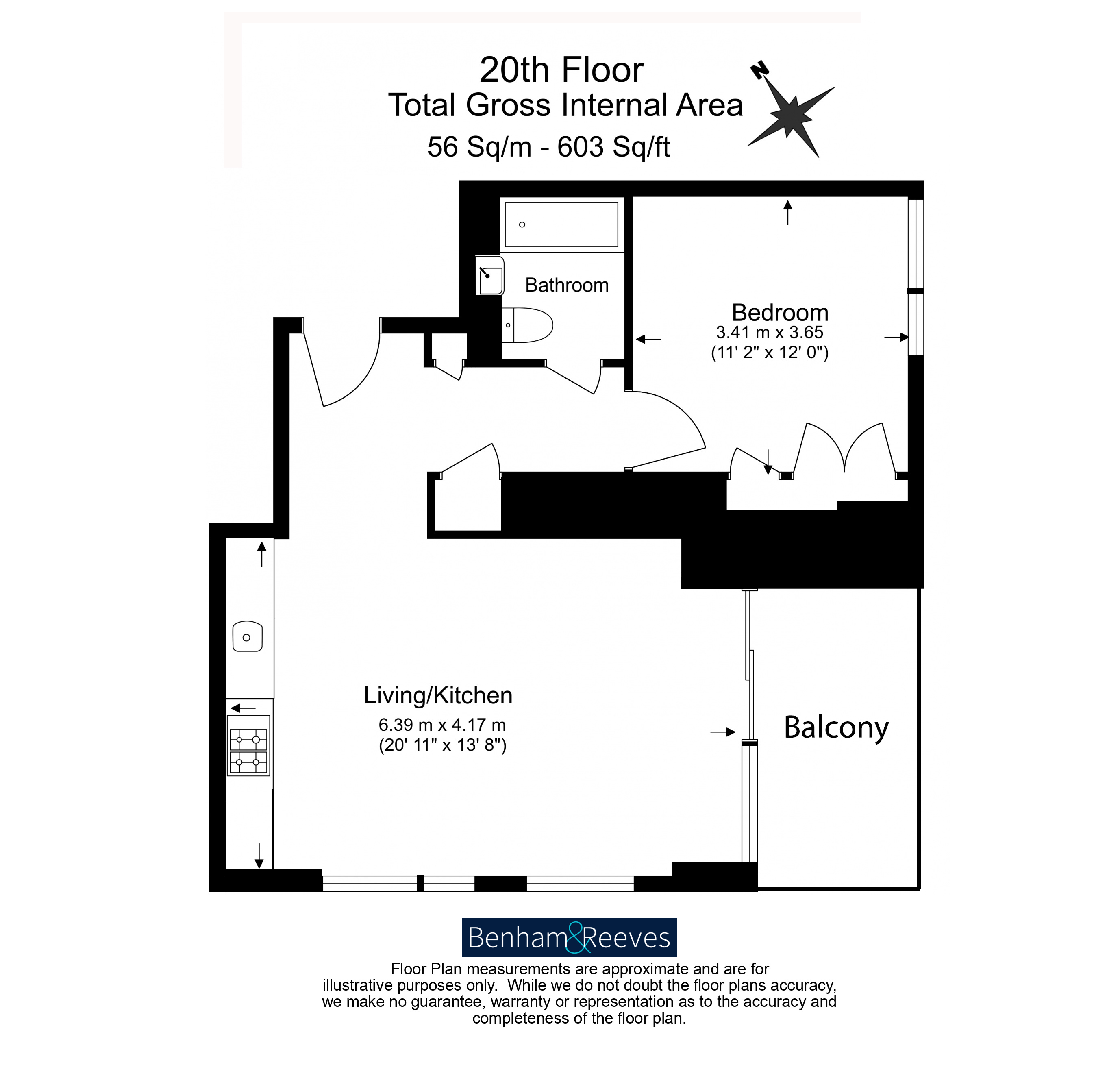 1 bedroom flat to rent in Jasper Walk, Shoreditch, N1-Floorplan