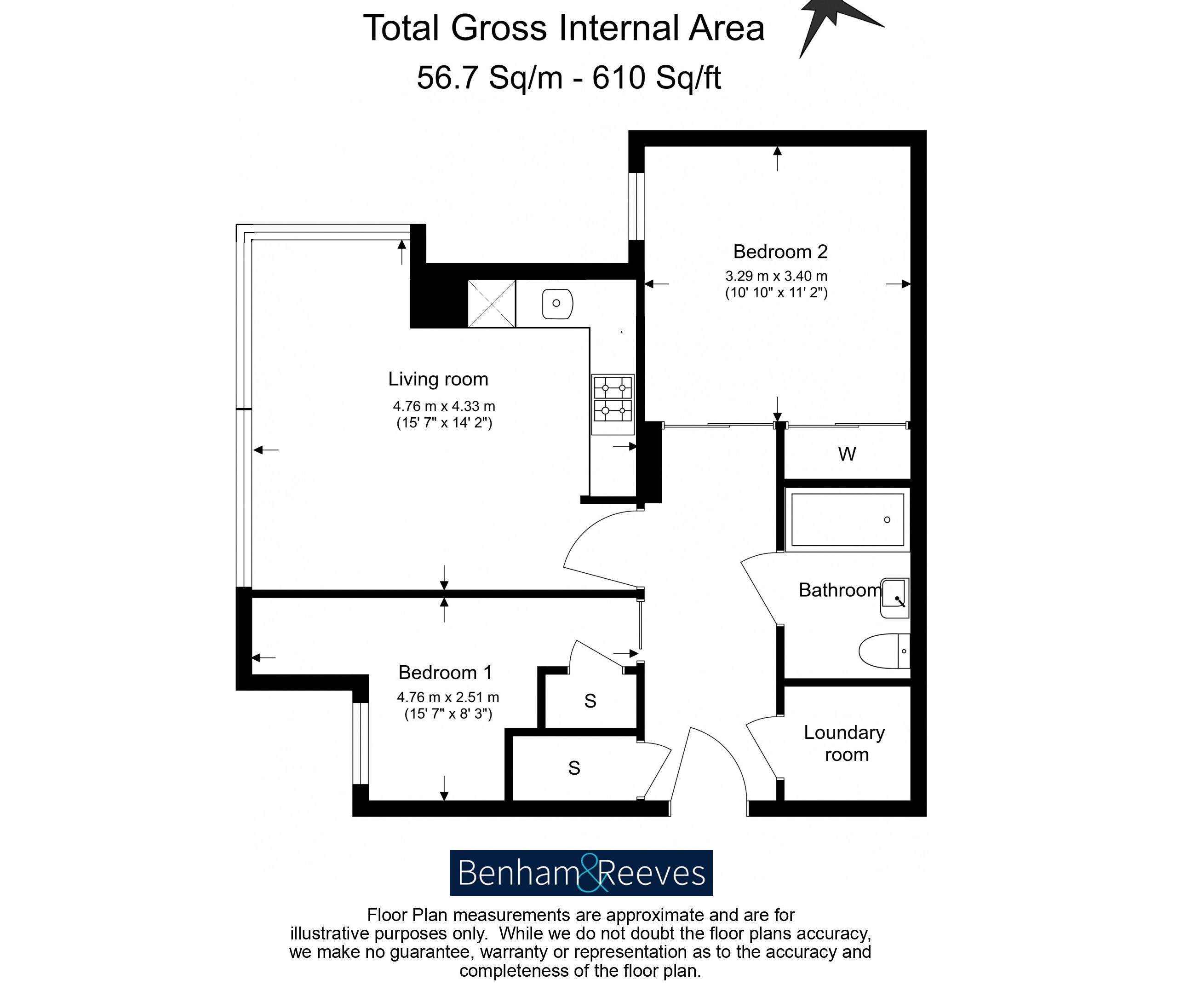 2 bedrooms flat to rent in City Road, Islington, EC1V-Floorplan