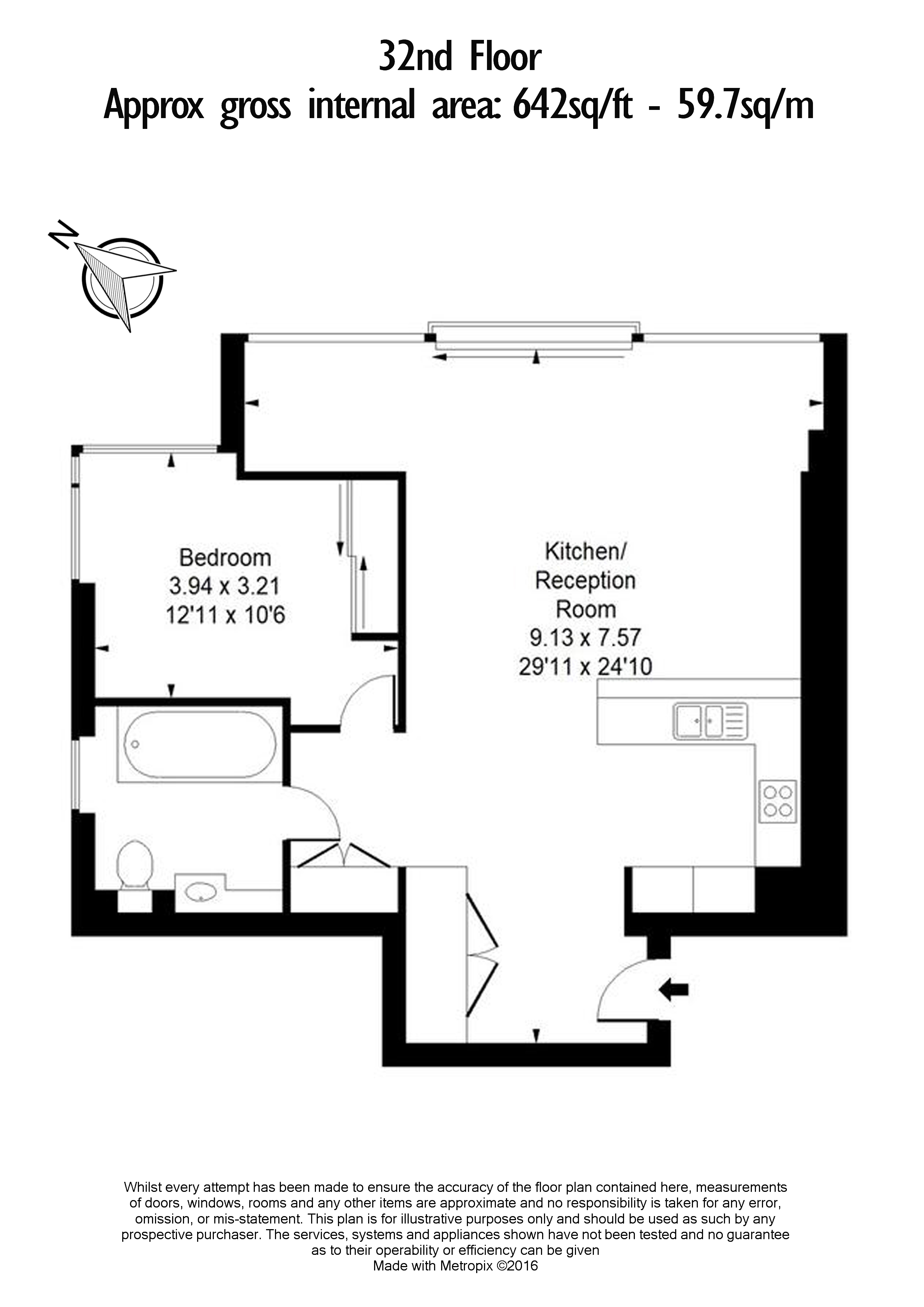 1 bedroom flat to rent in 250 City Road, Islington, EC1V-Floorplan