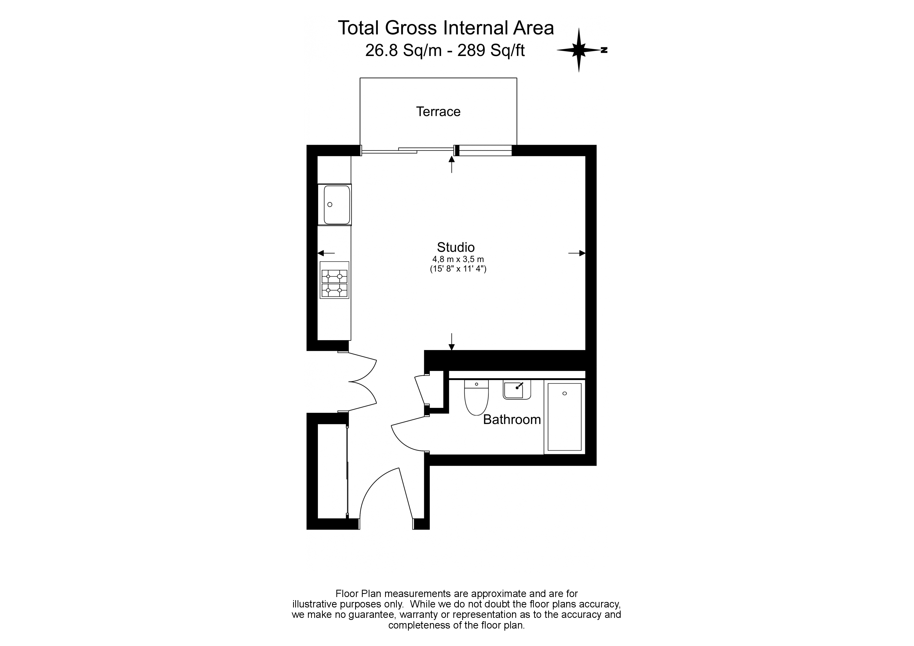 Studio flat to rent in Pan Peninsula Square, Canary Wharf, E14-Floorplan