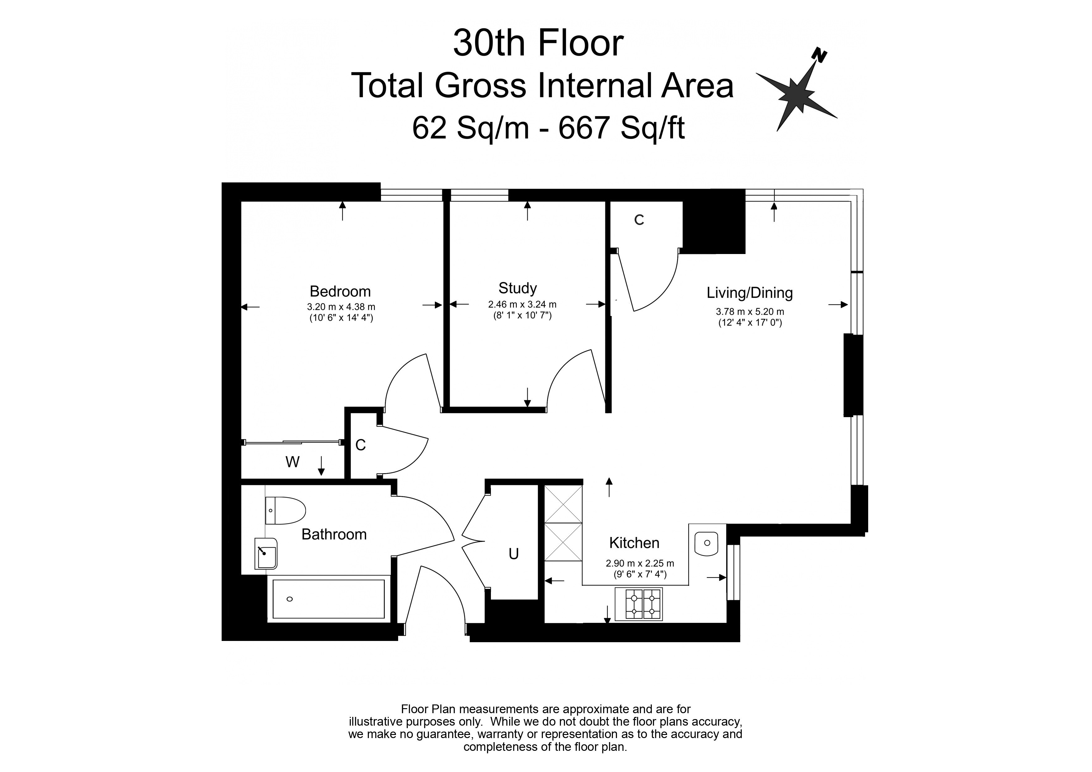 2 bedrooms flat to rent in Valencia Tower, Bollinder Place, EC1V-Floorplan