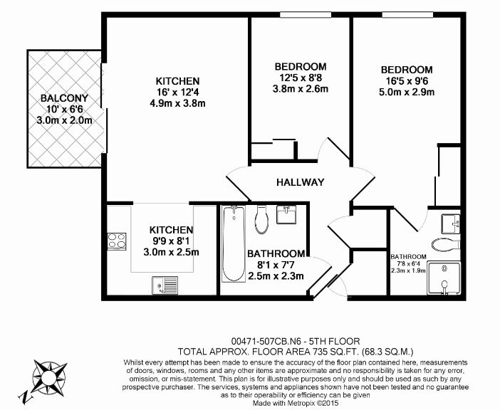 2 bedrooms flat to rent in Station Approach, Hayes, UB3-Floorplan