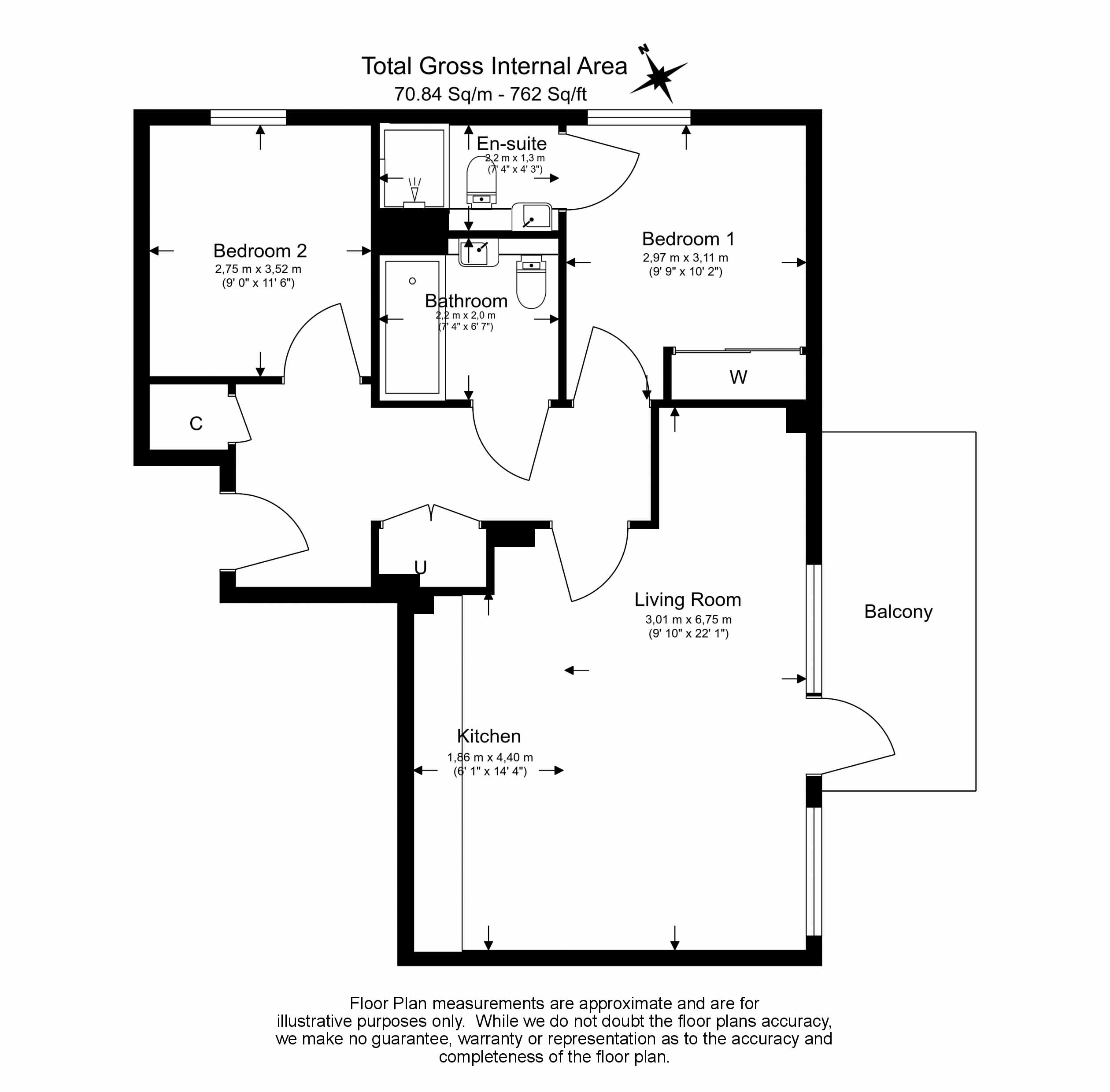 2 bedrooms flat to rent in Accolade Avenue, Southall, UB1-Floorplan