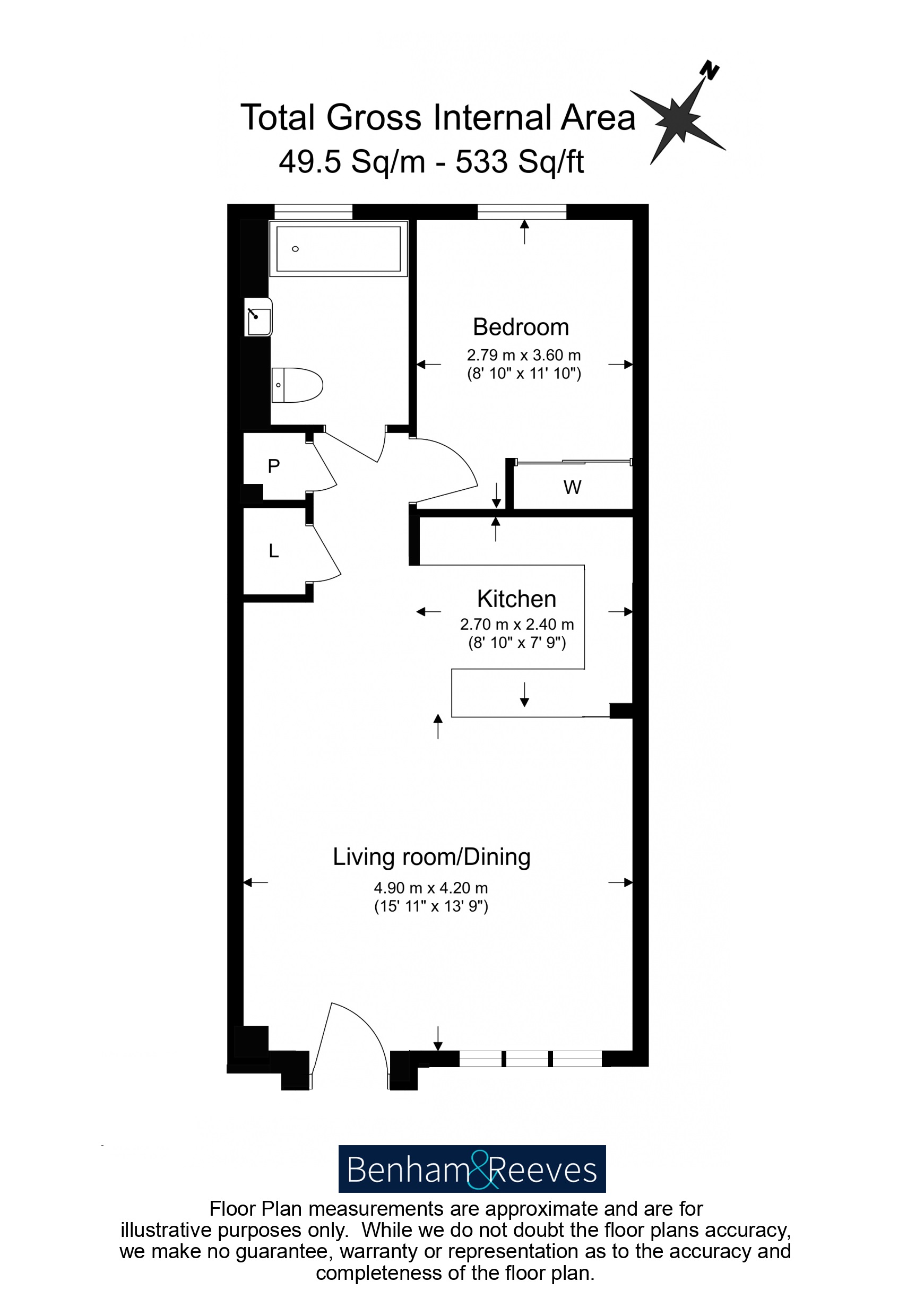 1 bedroom flat to rent in Memorial Avenue, Slough, SL1-Floorplan