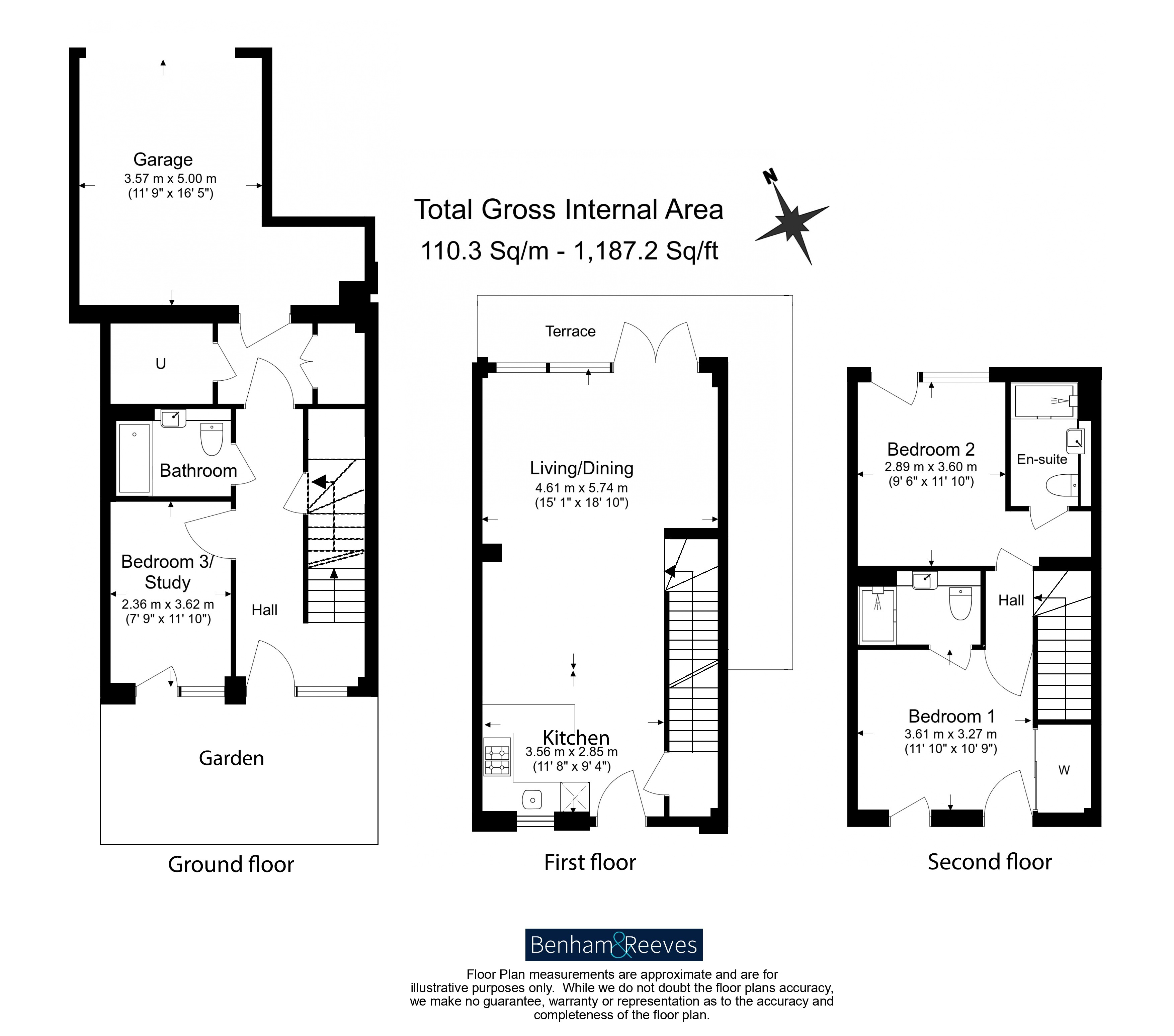 3  bedrooms house to rent in Greenleaf Walk, Southall, UB1-Floorplan