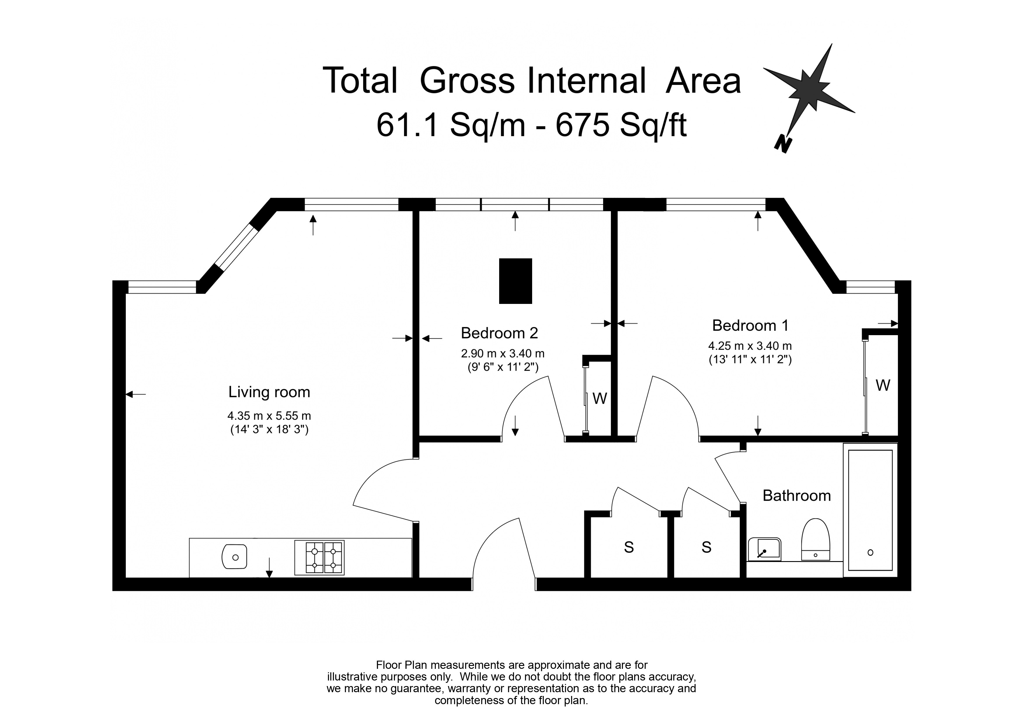 2 bedrooms flat to rent in Westgate House, West Gate, W5-Floorplan