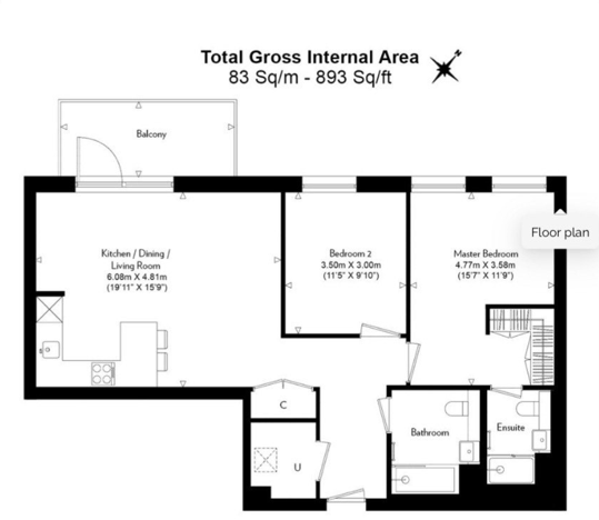 2 bedrooms flat to rent in Caldon Boulevard, Wembley, HA0-Floorplan