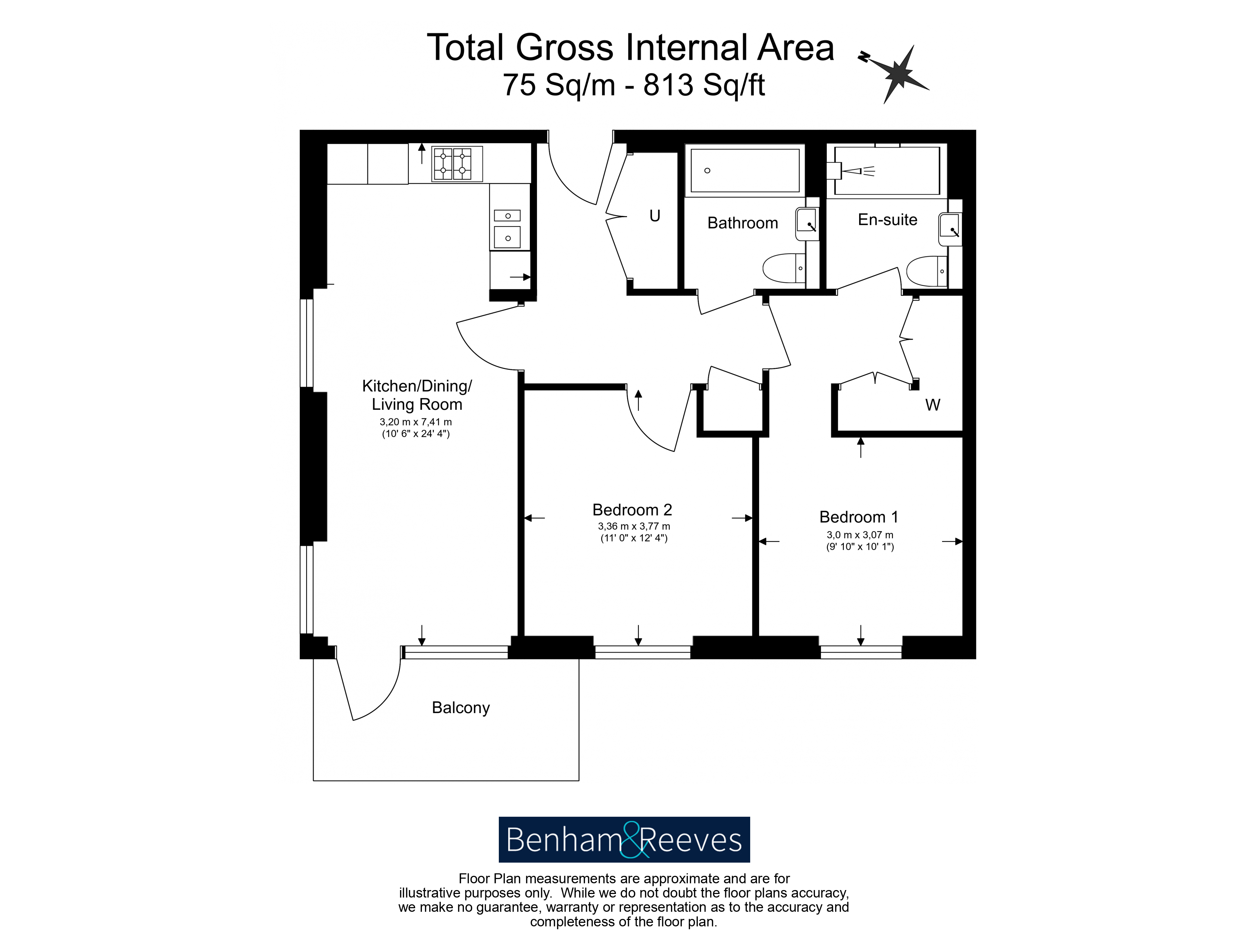 2 bedrooms flat to rent in Quay Walk, Grand Union, HA0-Floorplan