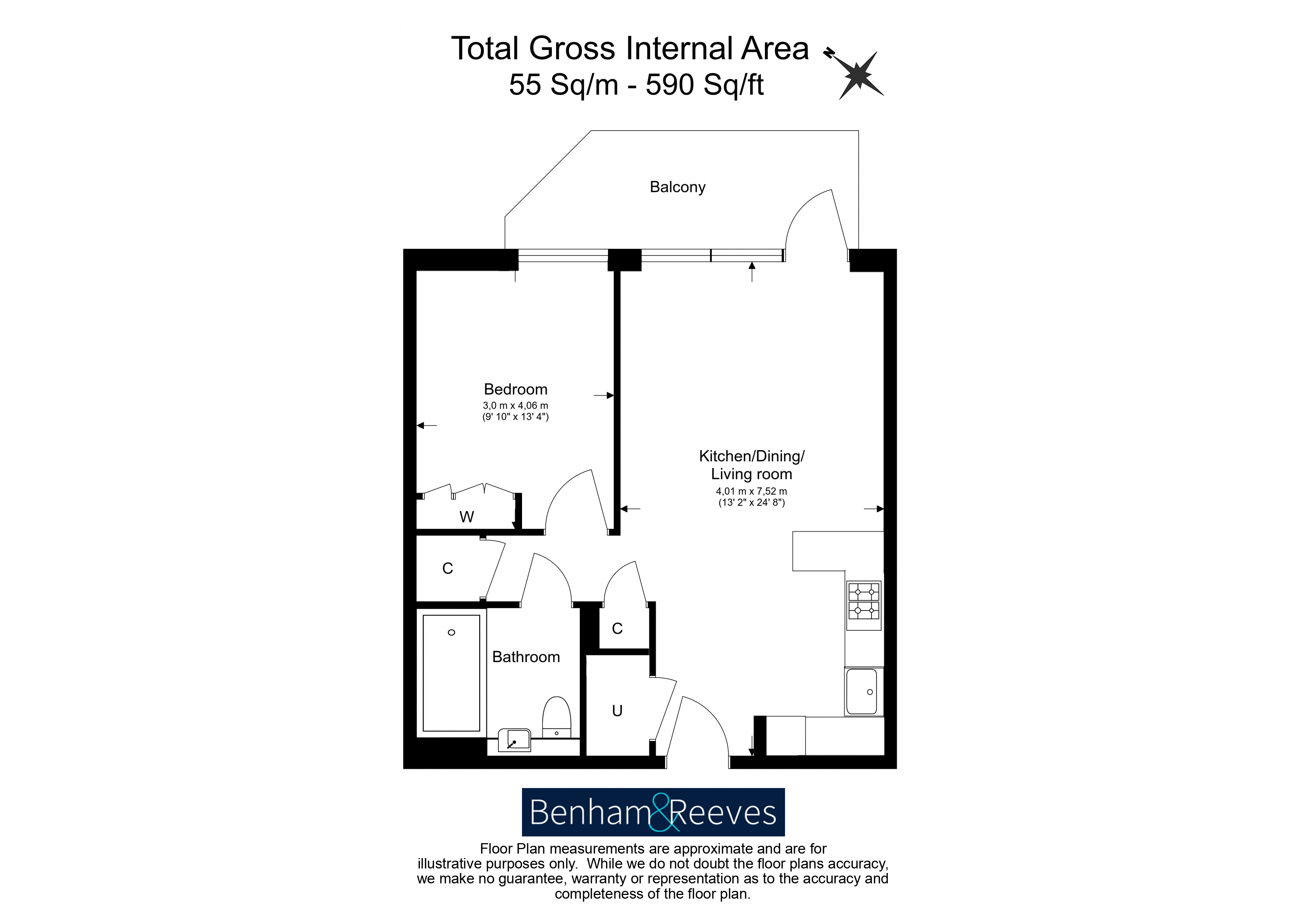 1  bedroom flat to rent in Quay Walk, Wembley, HA0-Floorplan