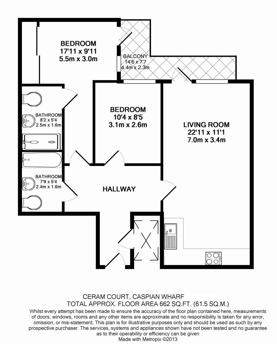 2  bedrooms flat to rent in Seven Sea Gardens, Canary Wharf, E3-Floorplan