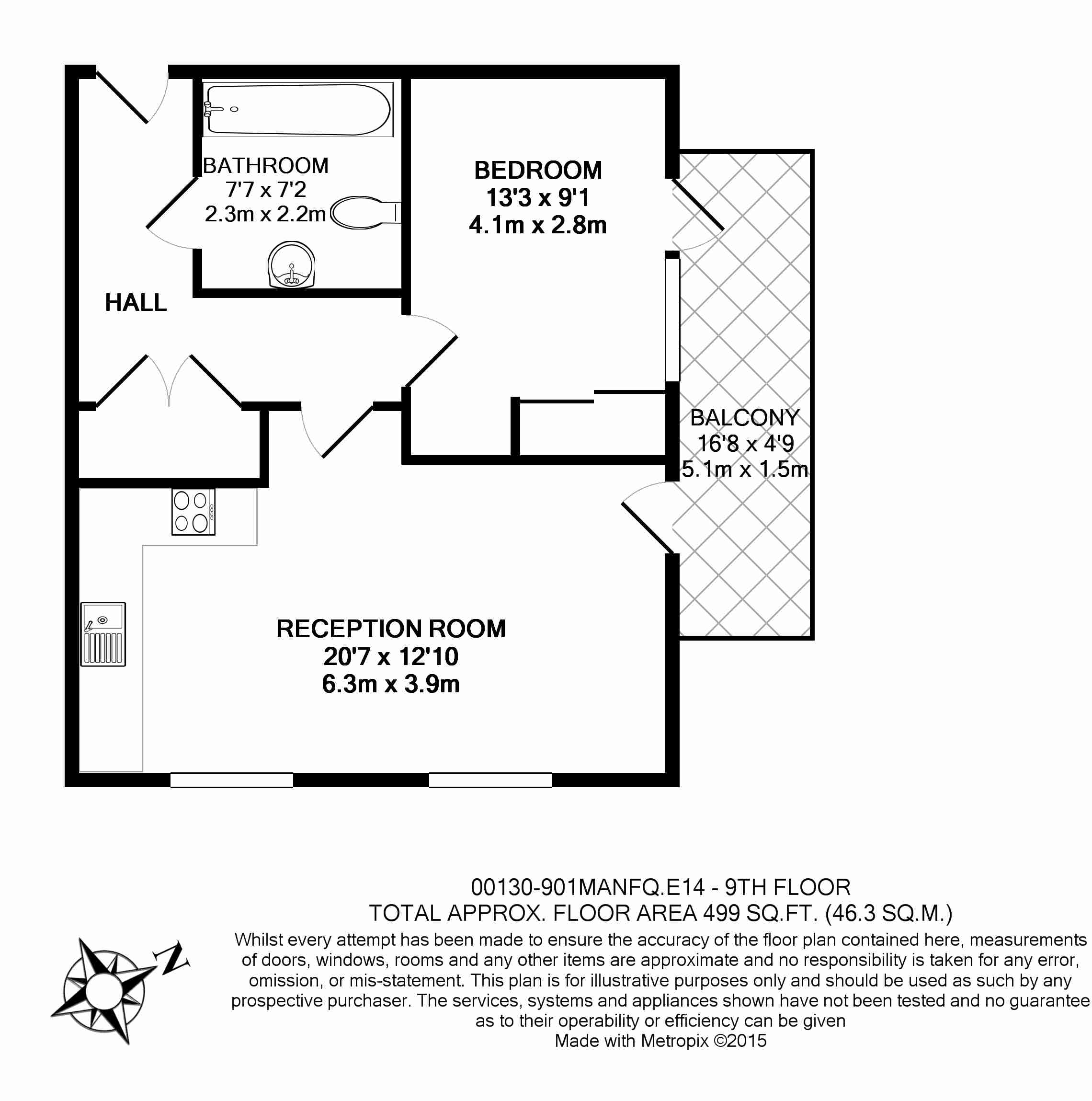 1 bedroom flat to rent in New Festival Avenue, Canary Wharf, E14-Floorplan