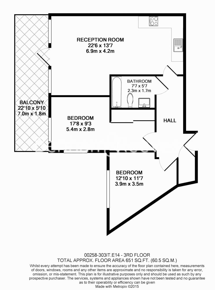 2 bedrooms flat to rent in Ingot Tower, Canary Wharf, E14-Floorplan