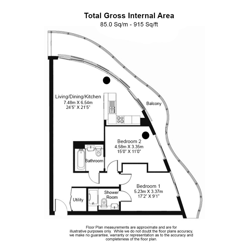 2 bedrooms flat to rent in 3 Tidal Basin Road, Canary Wharf, E16-Floorplan