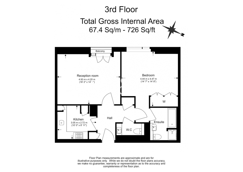 1  bedroom flat to rent in Berkeley Tower, Westferry Circus, E14-Floorplan