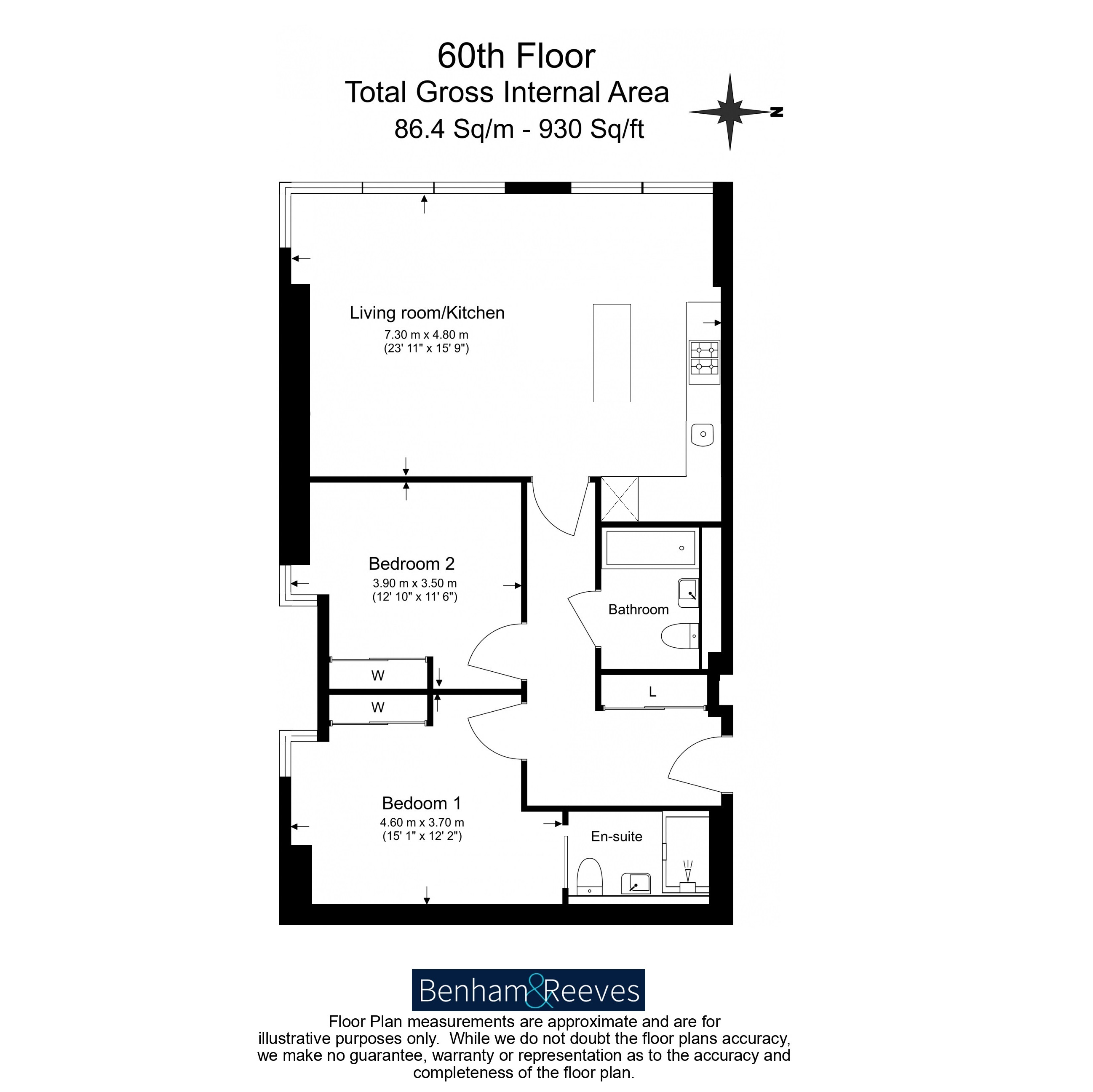 2 bedrooms flat to rent in Landmark Pinnacle, Marsh Wall, E14-Floorplan