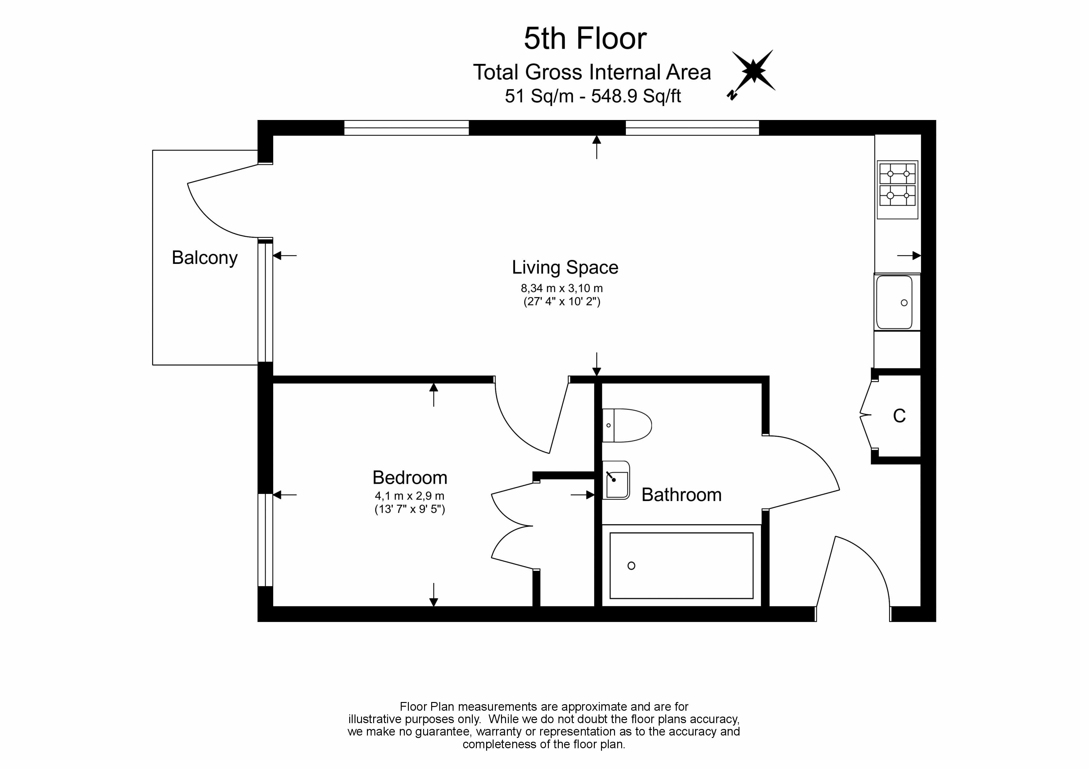 1 bedroom flat to rent in GoodLuck Hope Walk, Canning Town, E14-Floorplan