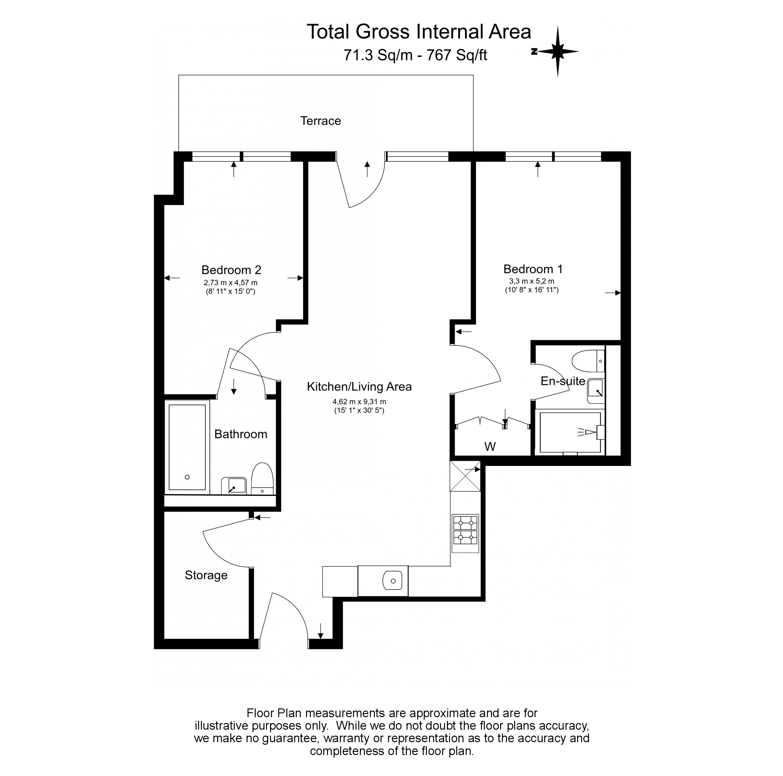 2 bedrooms flat to rent in Western Gateway, Royal Dock, E16-Floorplan